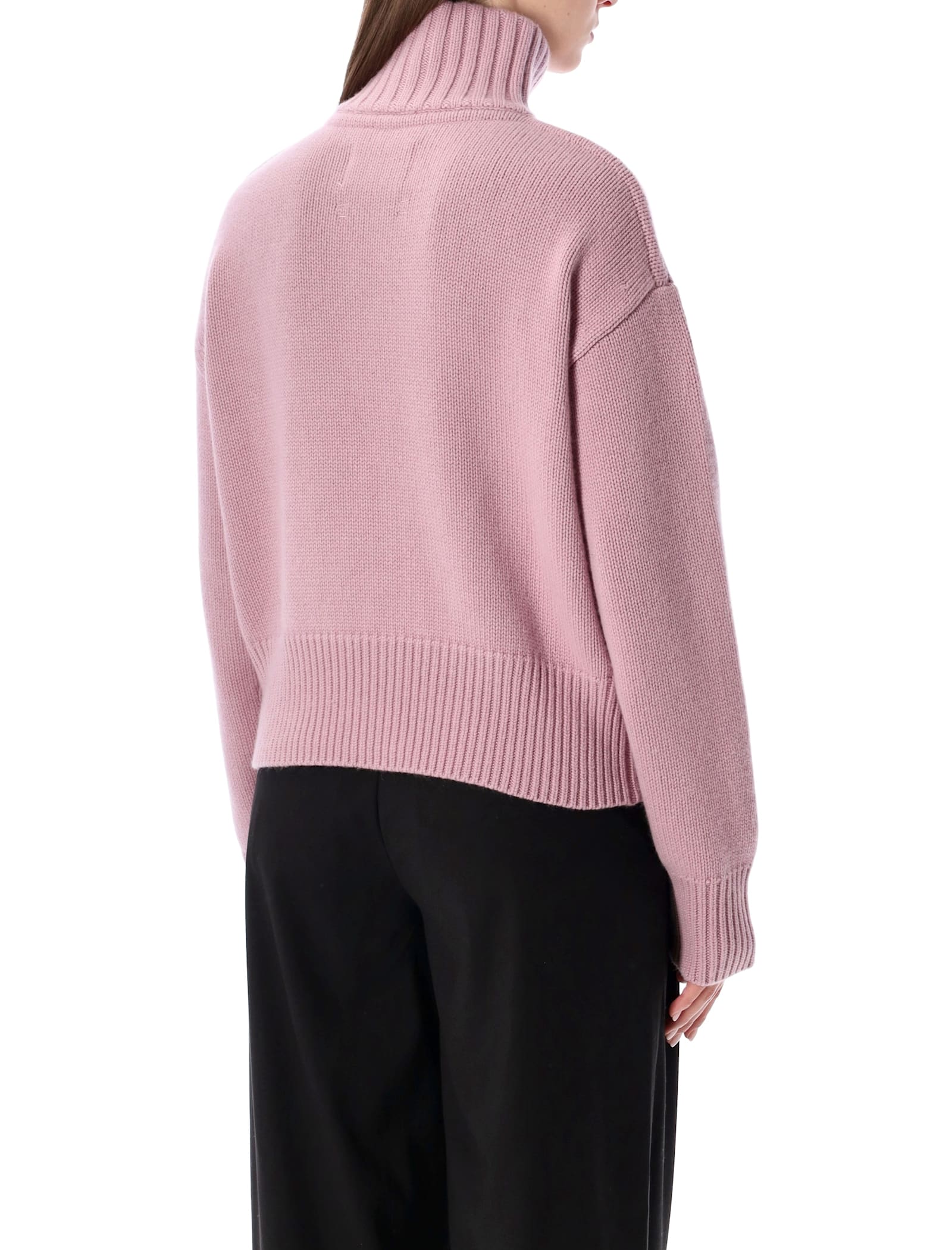 Extreme Cashmere Zip-up Long-sleeve Sweater In Pink