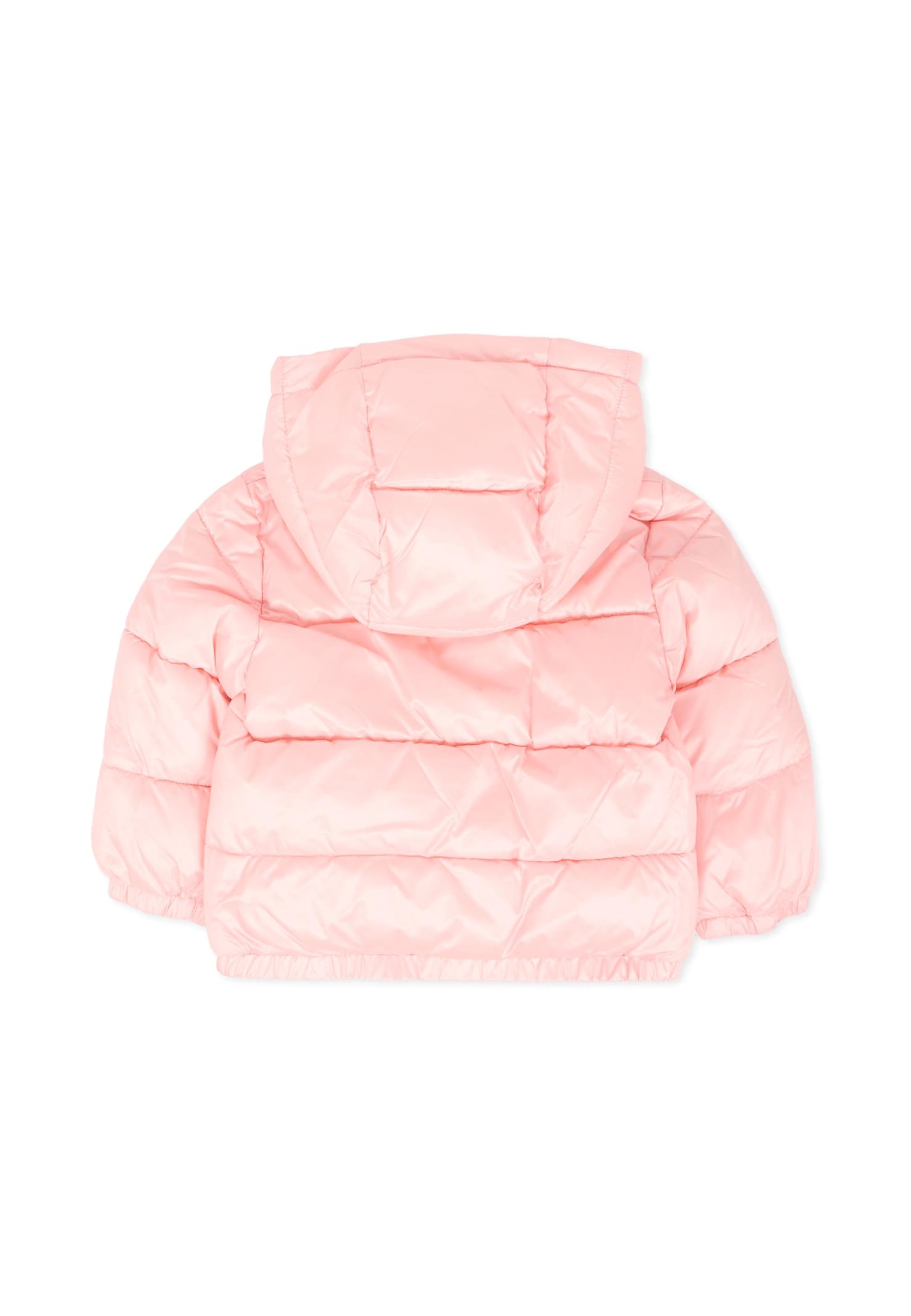 Moschino Pink Down Jacket For Baby Girl With Teddy Bear In Pink