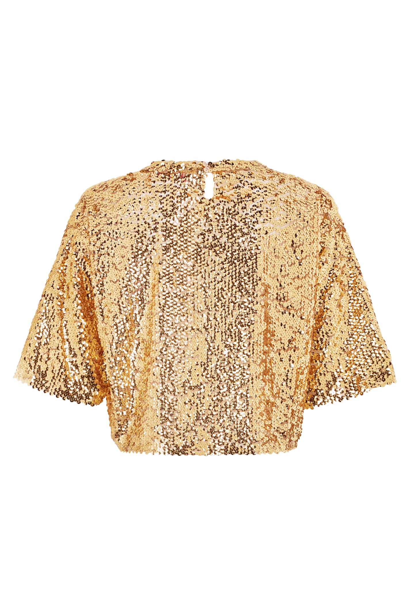 Valentino Top Gold With Sequins In Gold