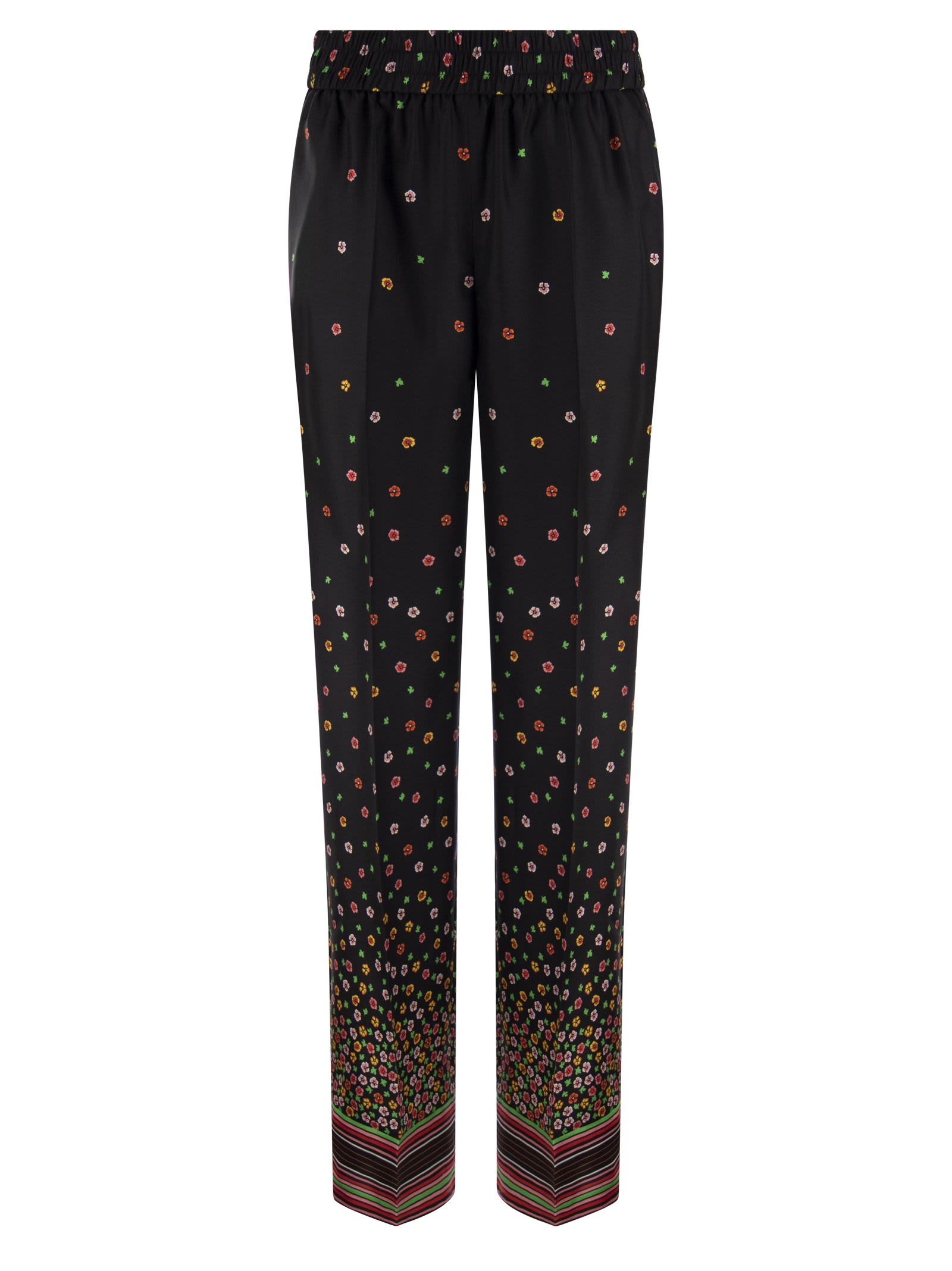 RED Valentino Floral Print Silk Trousers