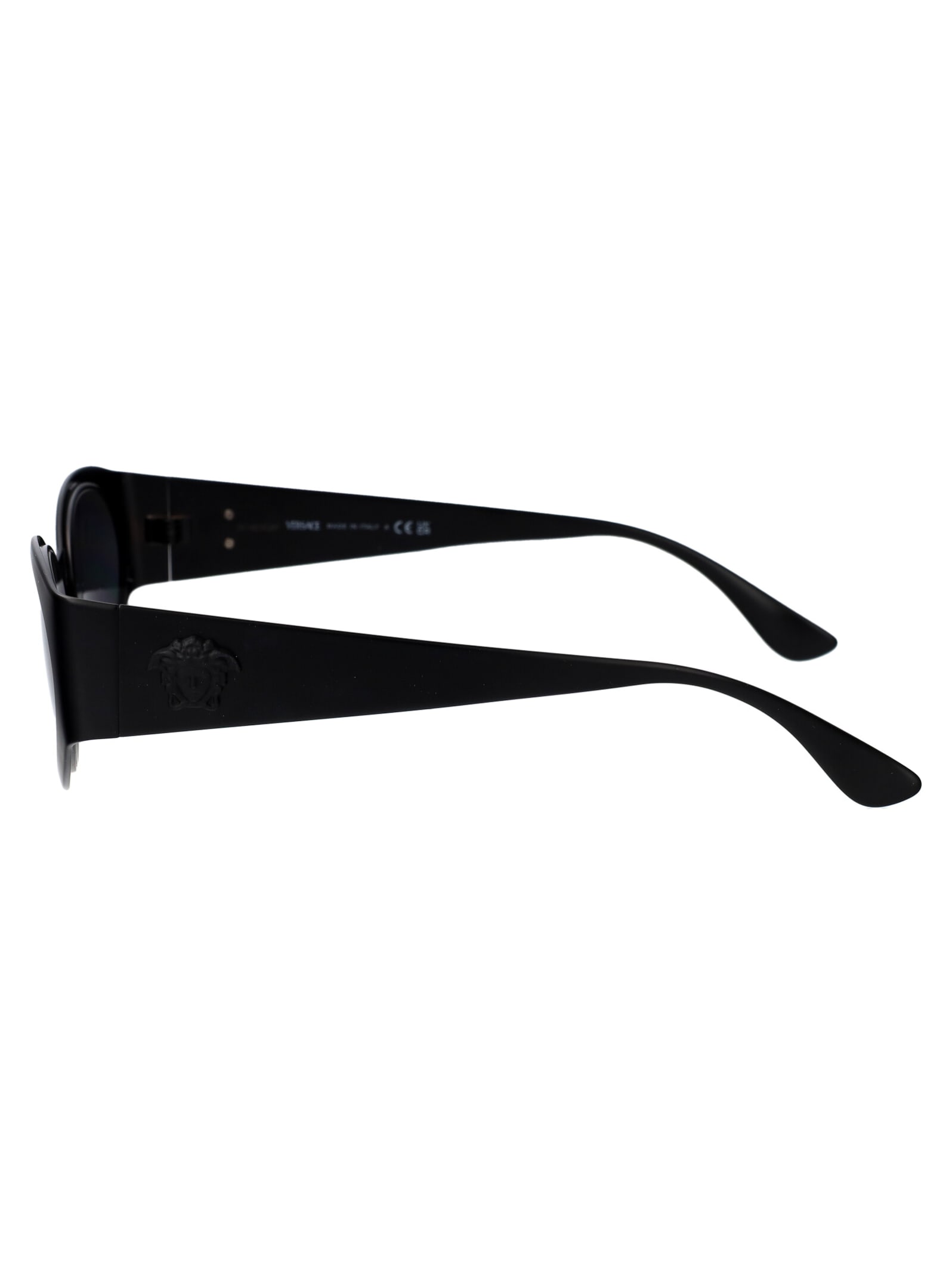 Versace Matte Black Metal Sunglasses In Black