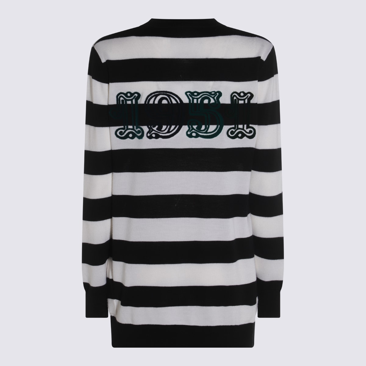 Max Mara Black And White Knitwear In Black