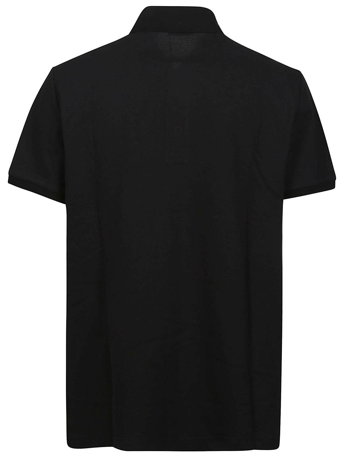 Shop Etro Pegaso Embroidered Short-sleeved Polo Shirt In Black