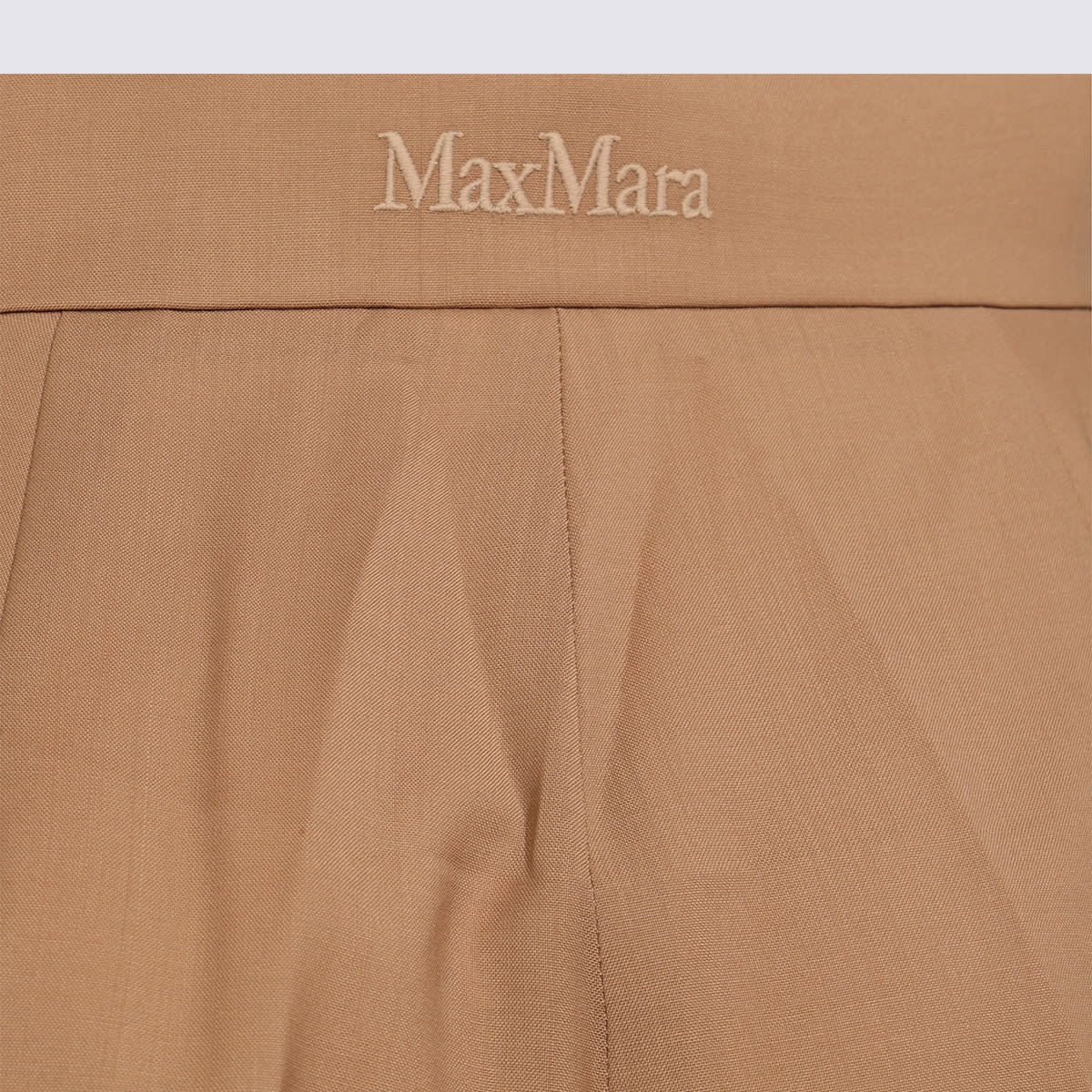 Max Mara Wool High Waist Wide-leg Trousers In Brown