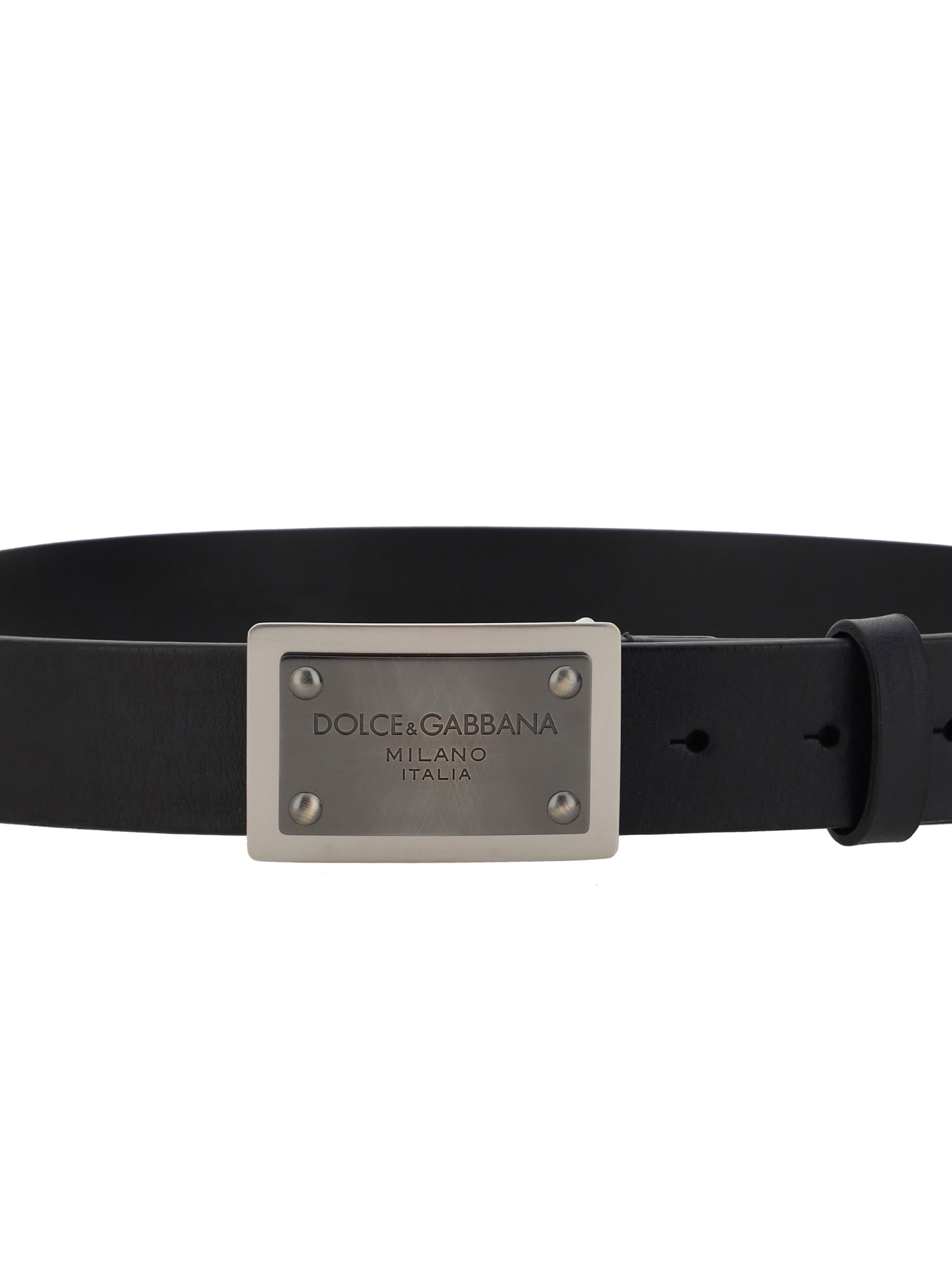 Shop Dolce & Gabbana Belt In Nero Palladio