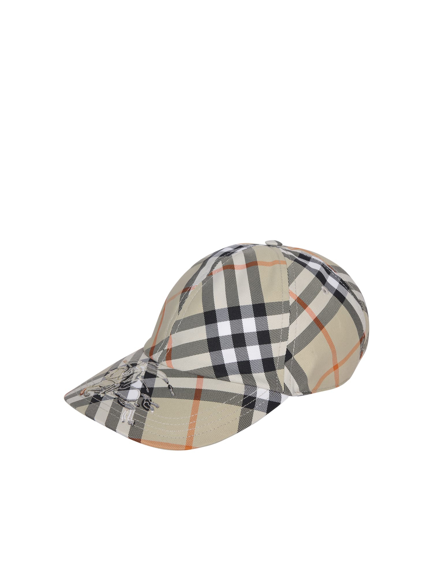 Shop Burberry Sage Check Baseball Cap In Green