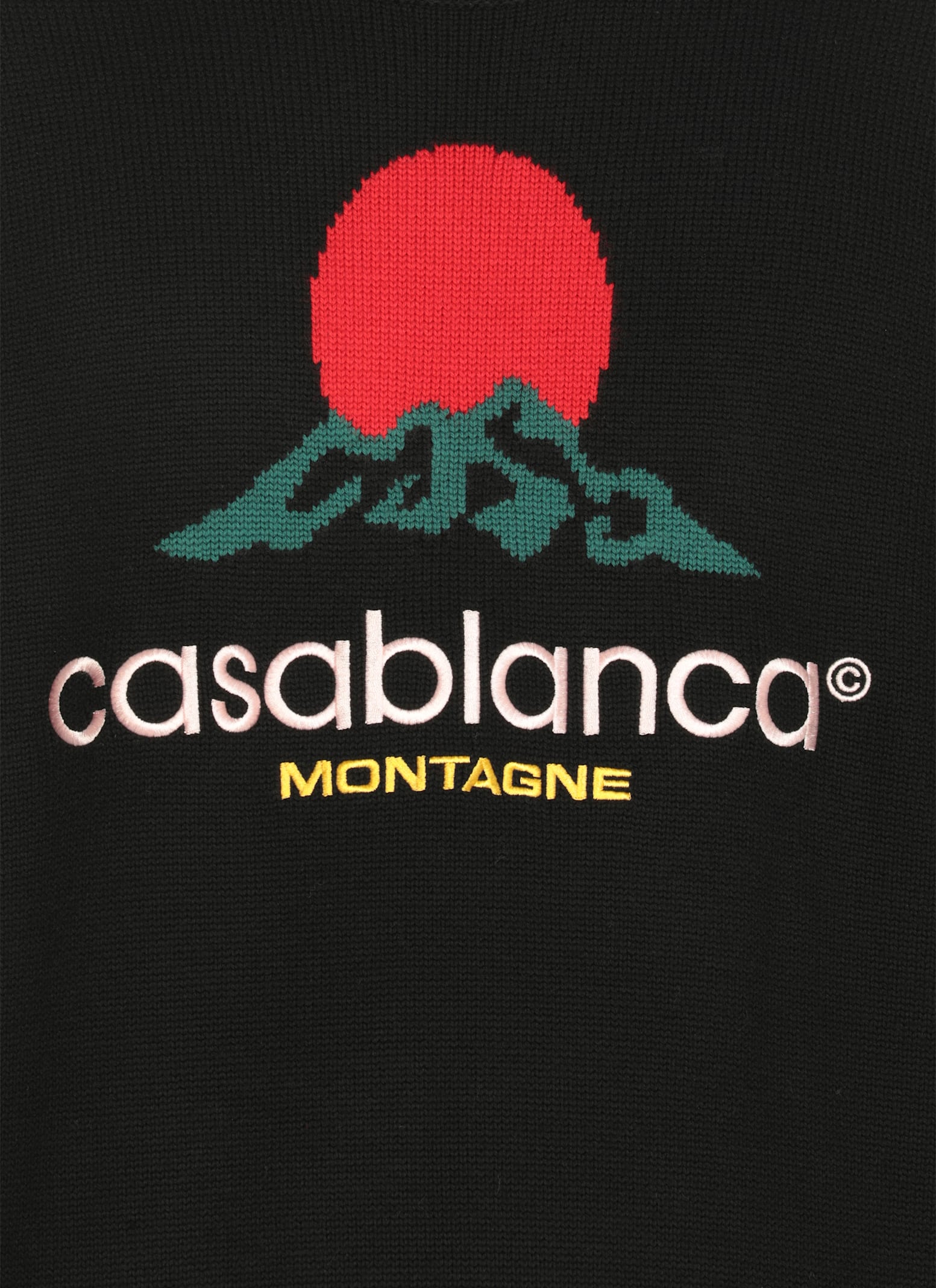 Casablanca Crewneck Merino Wool Jumper In Black