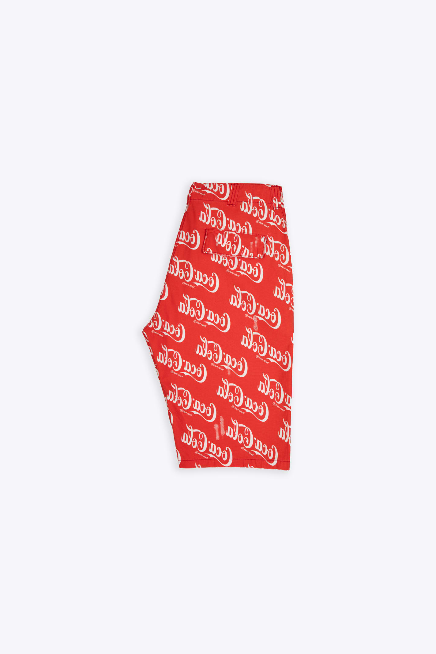Shop Erl Unisex Printed Canvas Shorts Woven Red Canvas Coca Cola Baggy Shorts - Unisex Printed Canvas Short W In Rosso