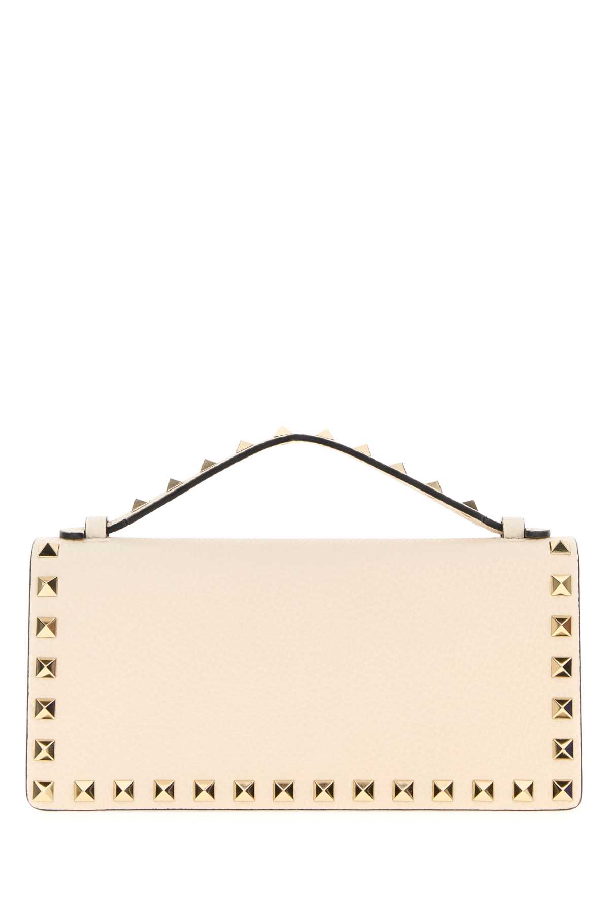 Ivory Leather Rockstud Handbag