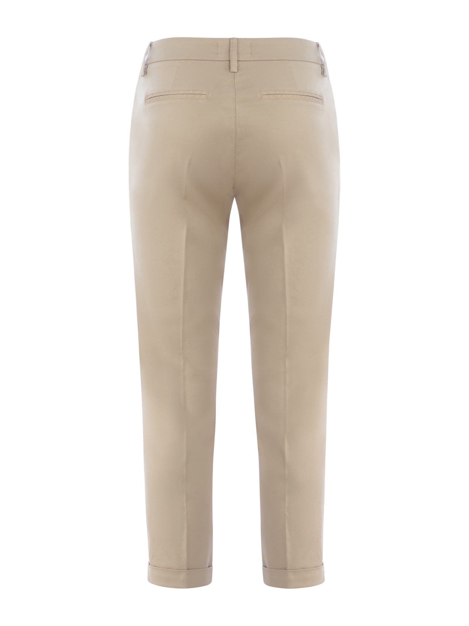 Shop Fay Trousers  In Stretch Cotton In Beige