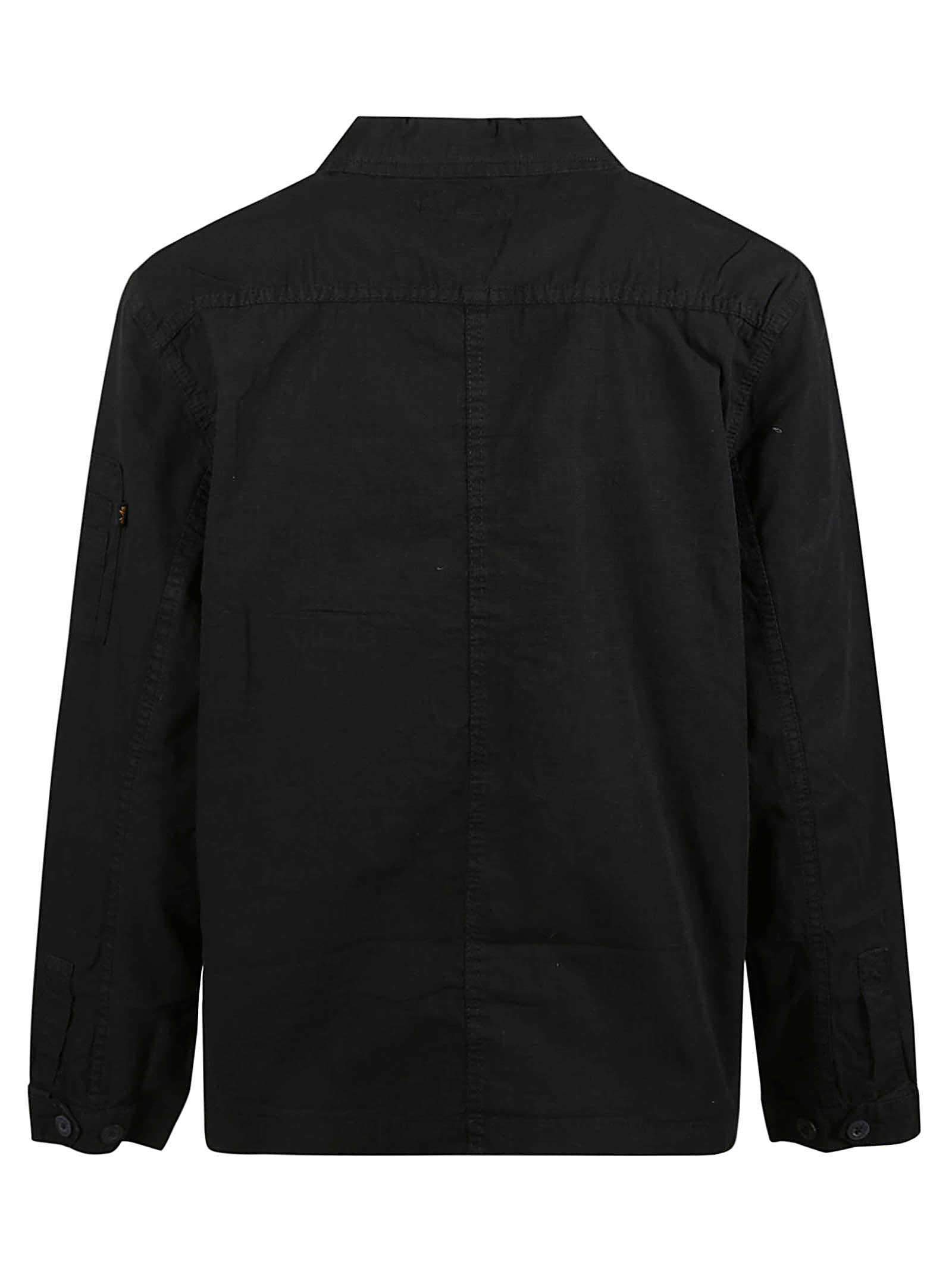 Shop Alpha Industries Ripstop Cargo Oversized Shirt In Black