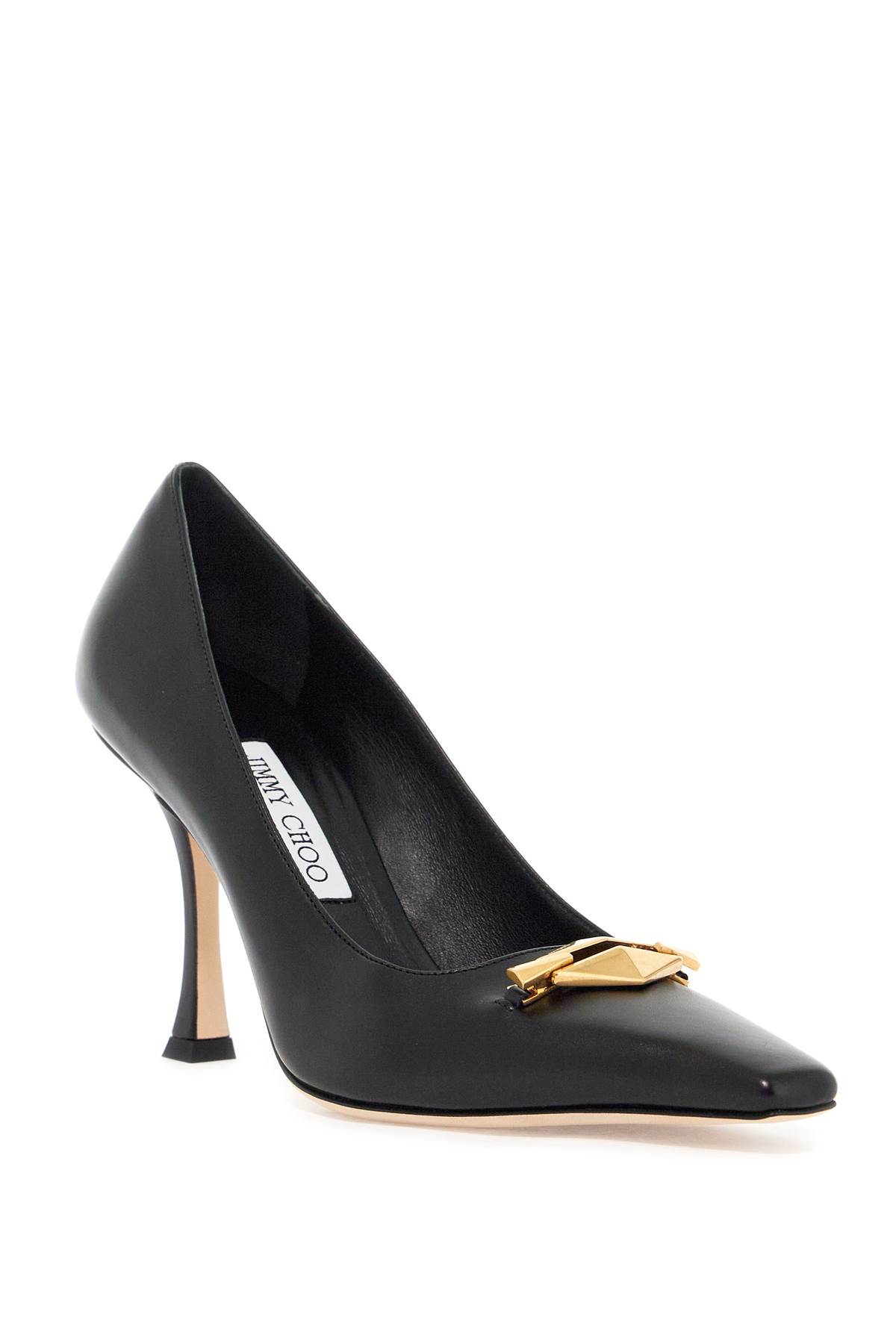 Shop Jimmy Choo Ryker Diamond Detail Dã© In Black Gold (black)