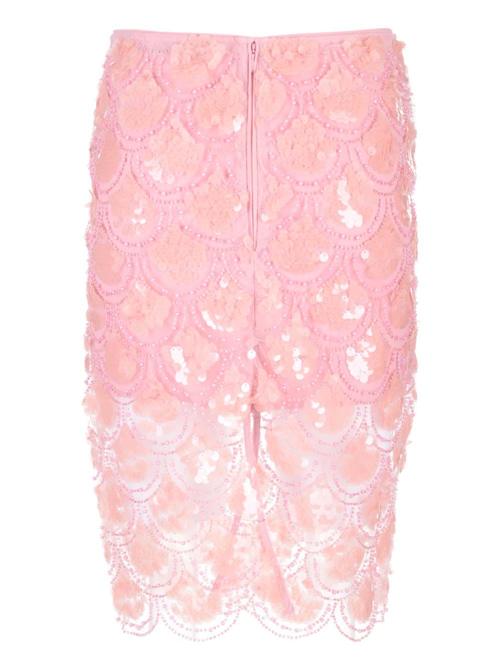 Shop Rotate Birger Christensen Sequin Pencil Skirt In Rose