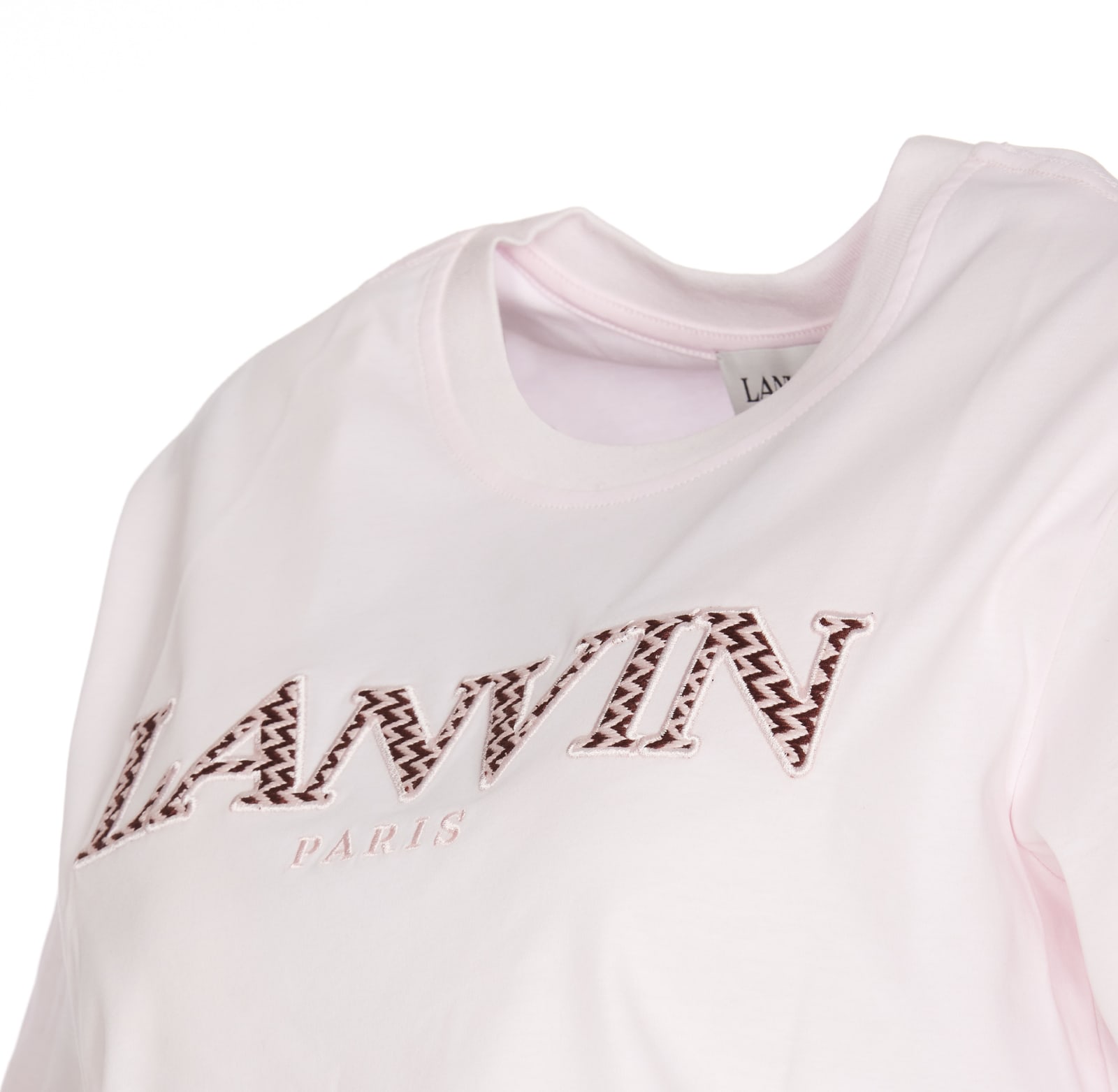 Shop Lanvin Cropped Logo  Paris T-shirt In Pink
