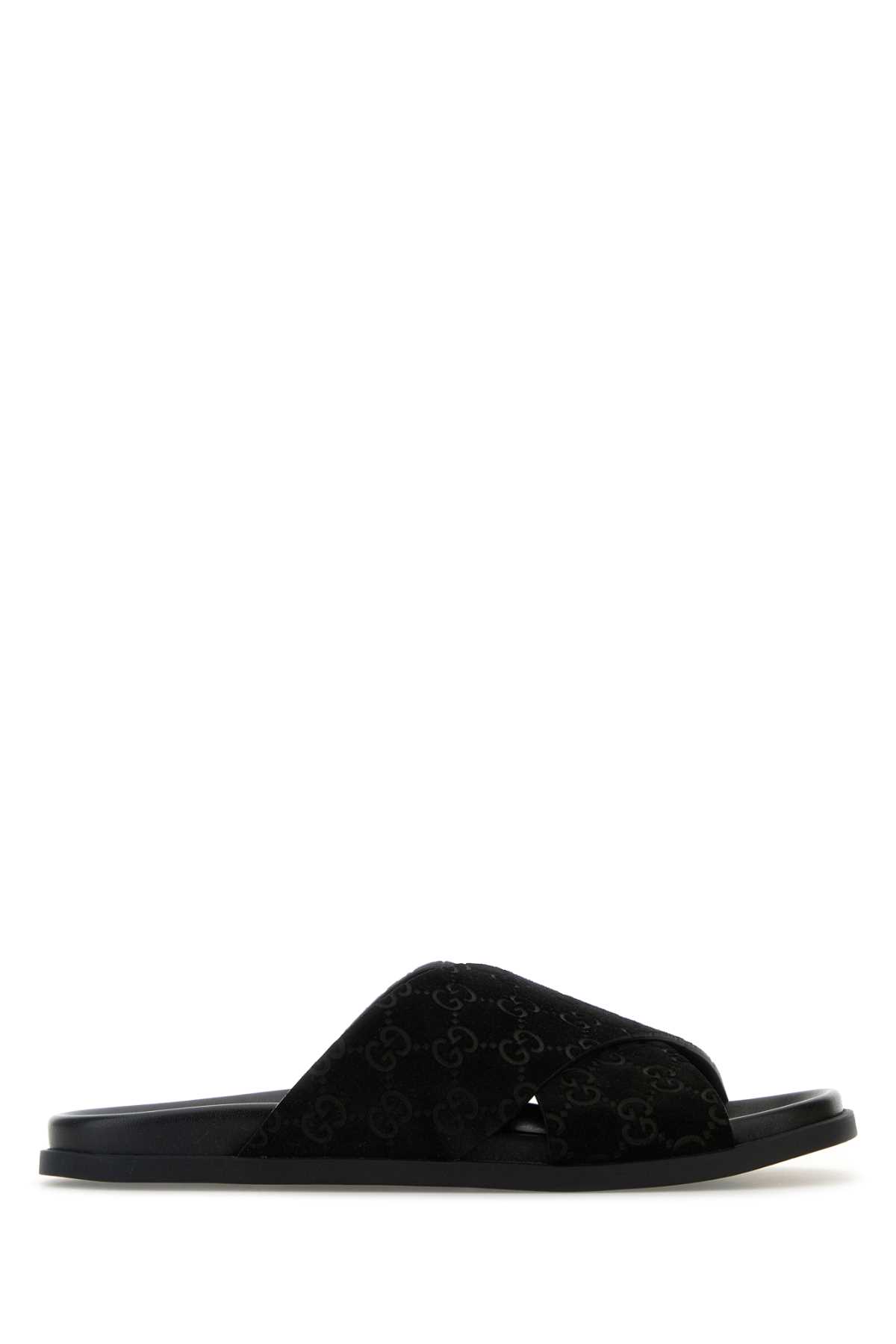 Gucci Black Suede Slippers