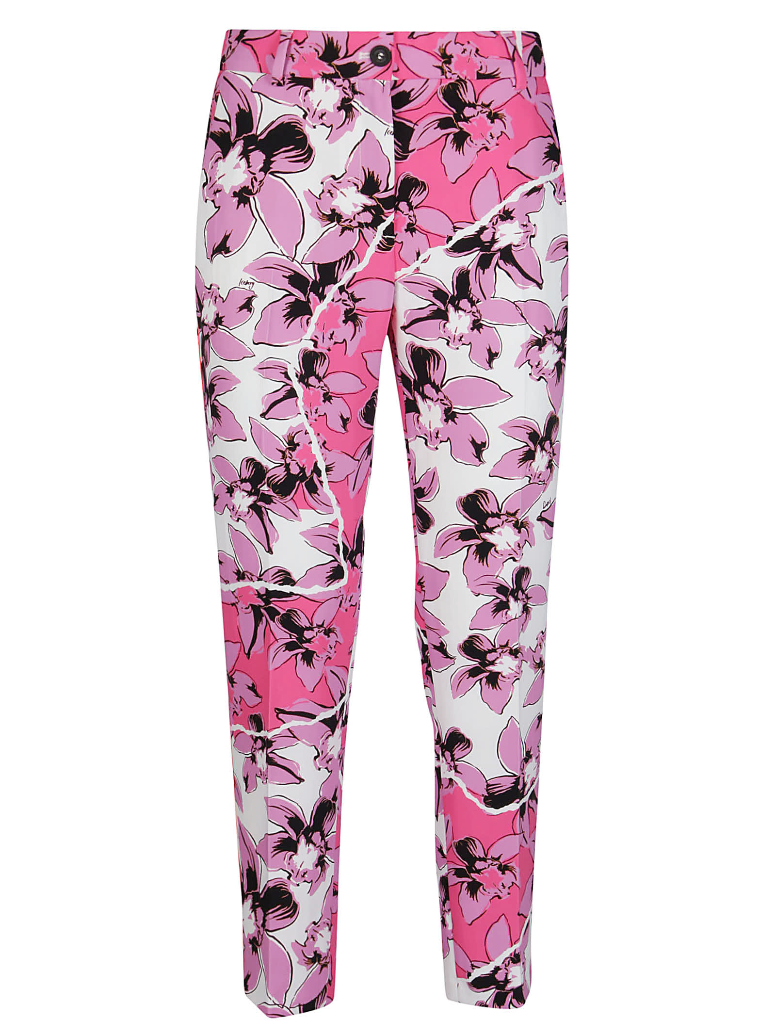 ICEBERG WHITE AND PINK TROUSERS,11262476