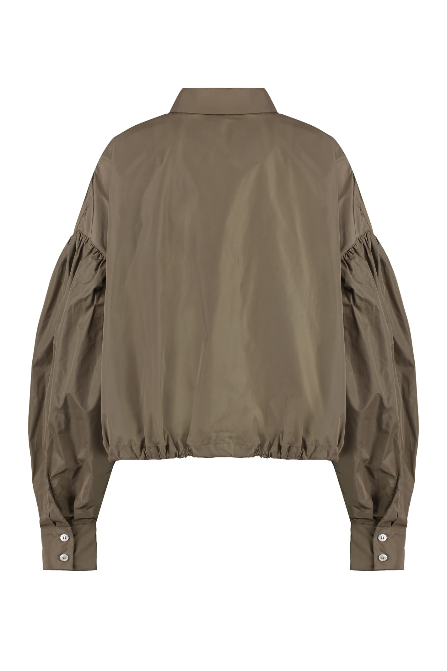 Shop Msgm Taffeta Shirt In Beige