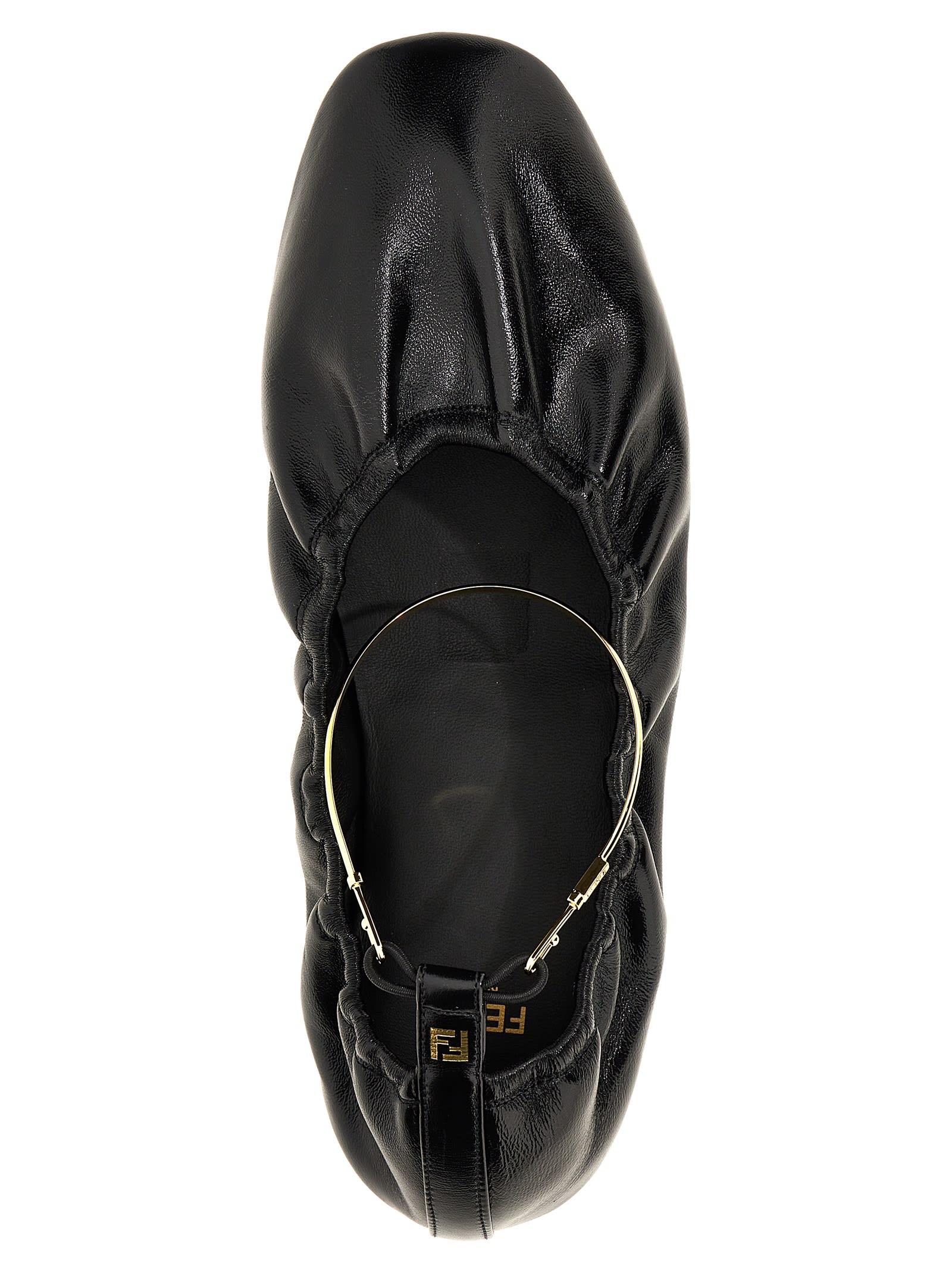 Shop Fendi Filo Ballet Flats In Black