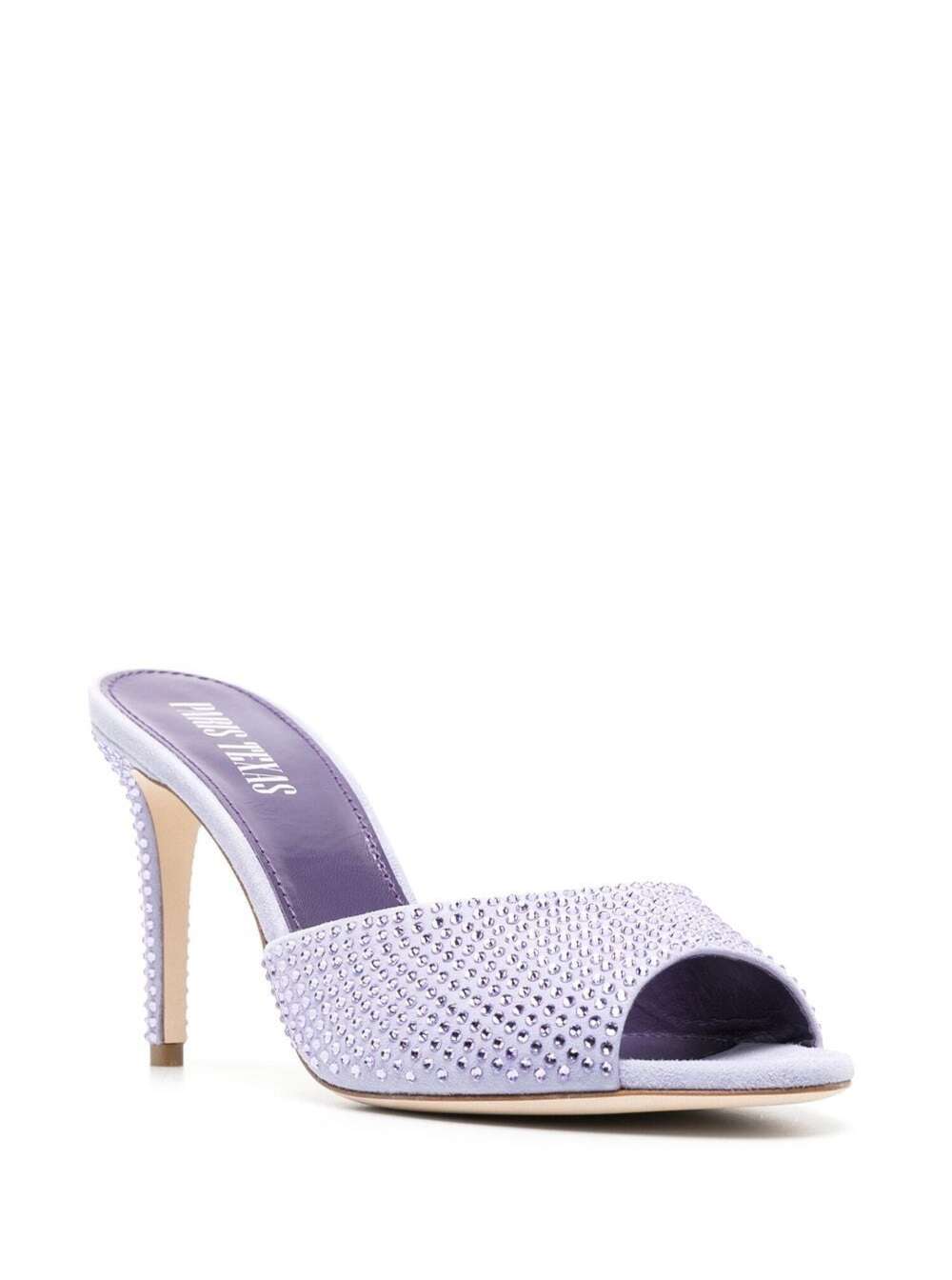 Shop Paris Texas Holly Lilac Mules With Tonal Rhinestone Embellishment In Leather Woman In Violet