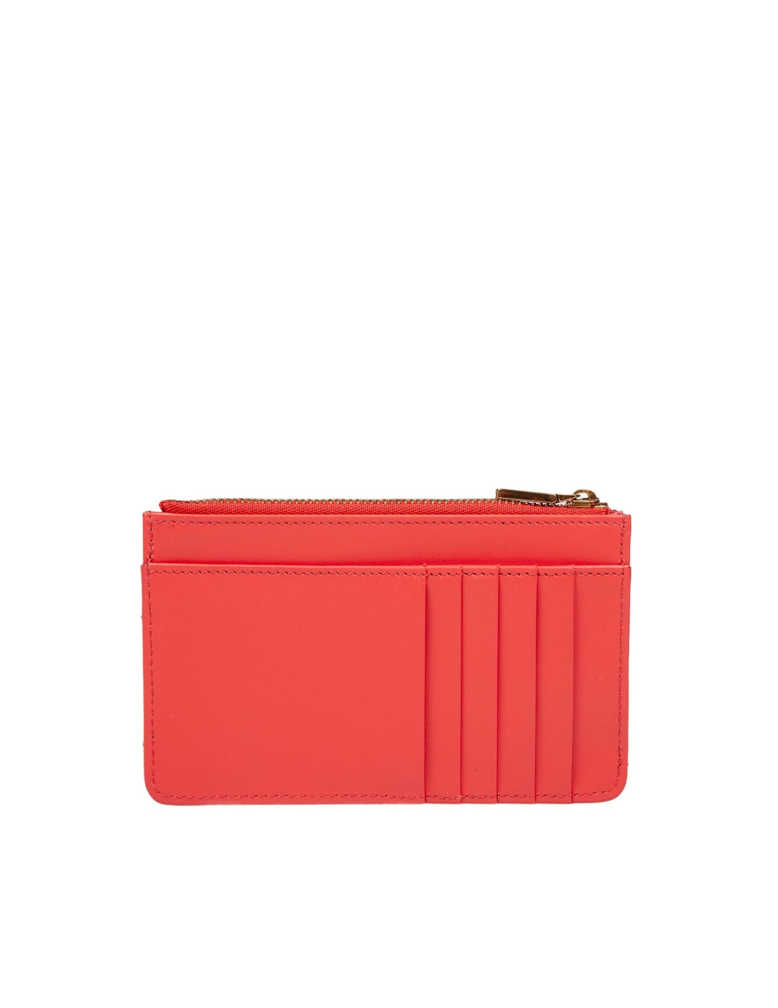 Shop Dolce & Gabbana Devotion Card Holder In Coral Leather