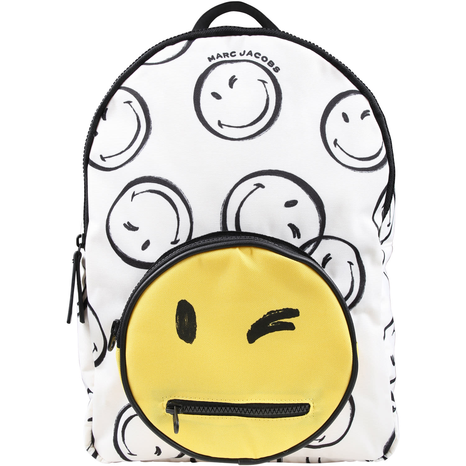 Marc Jacobs Ivory Backpack For Kids With Yellow Smiley