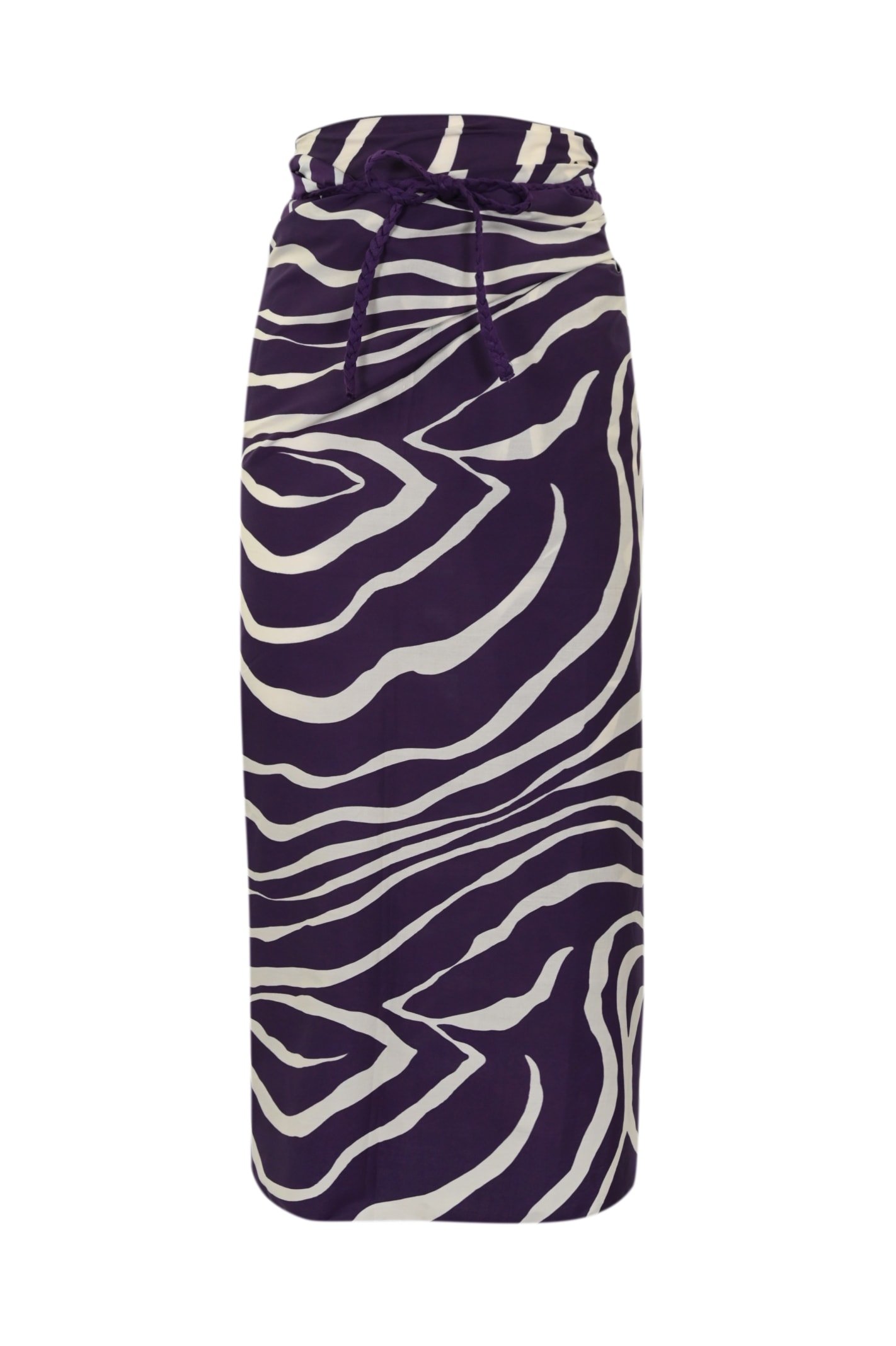 Liviana Conti Zebra Sarong Skirt In Venatura Bacca