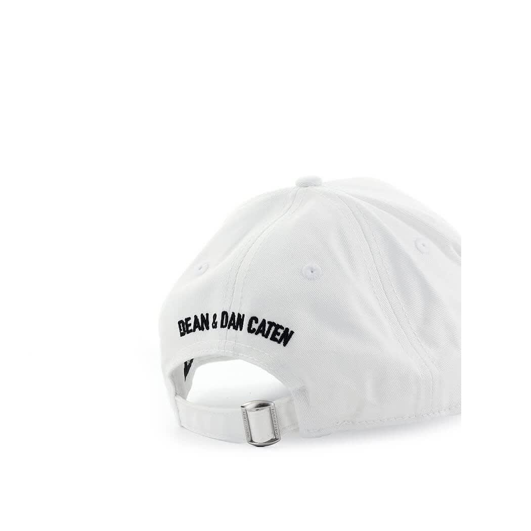 Shop Dsquared2 Icon White Black Baseball Cap In Bianco / Nero
