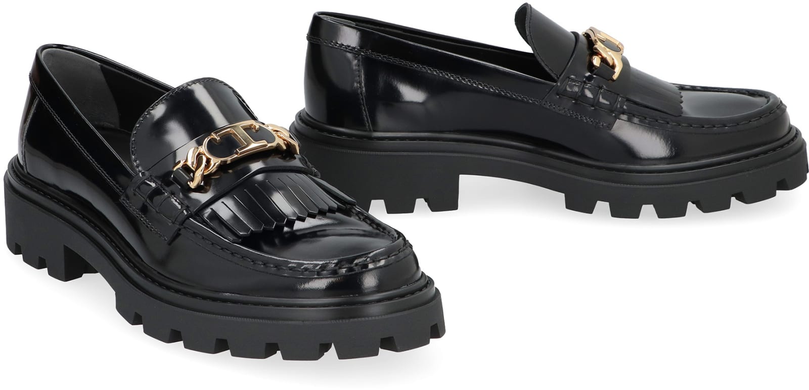 Shop Tod's Leather Loafers In Black