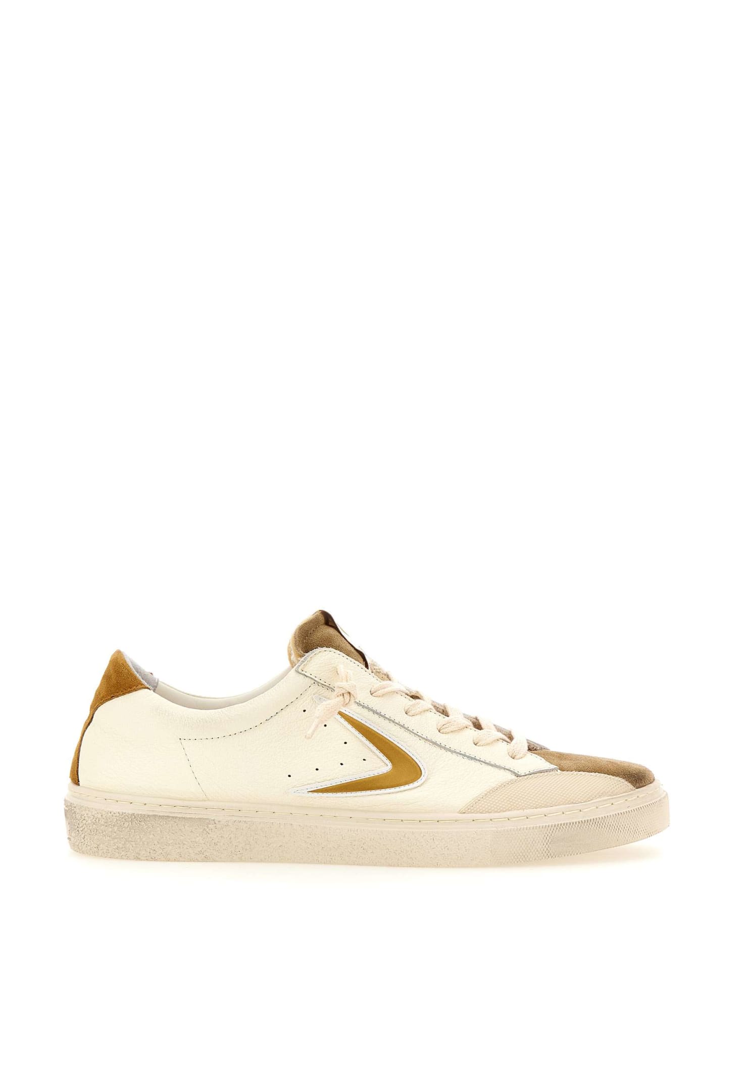 Valsport Ollieregular&goofy Leather Trainers In Bianco Oro
