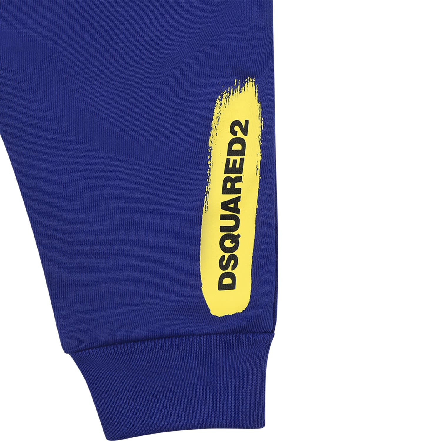 Shop Dsquared2 Light Blue Trousers For Baby Boy With Logo