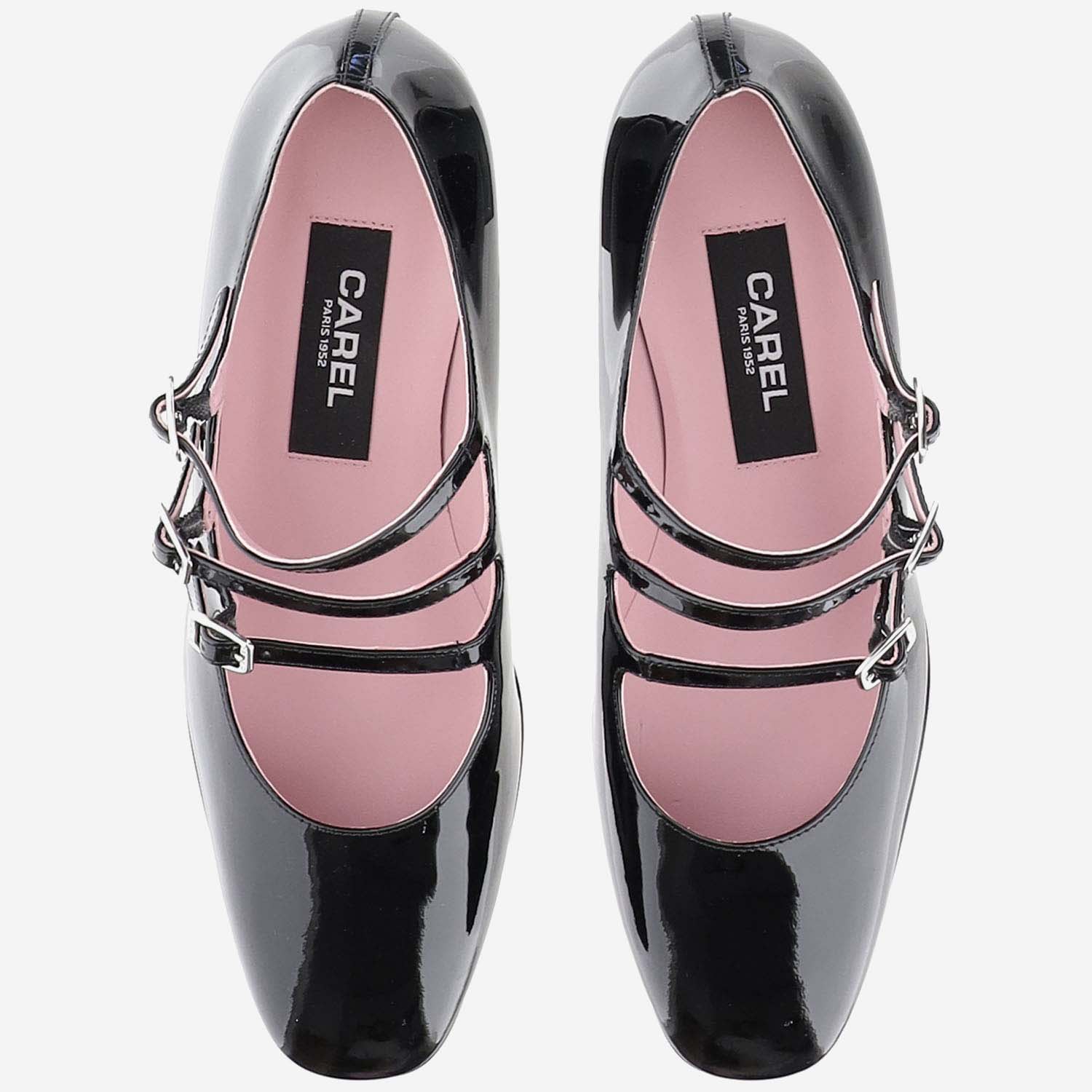 Shop Carel Patent Leather Ballet Flats In Black