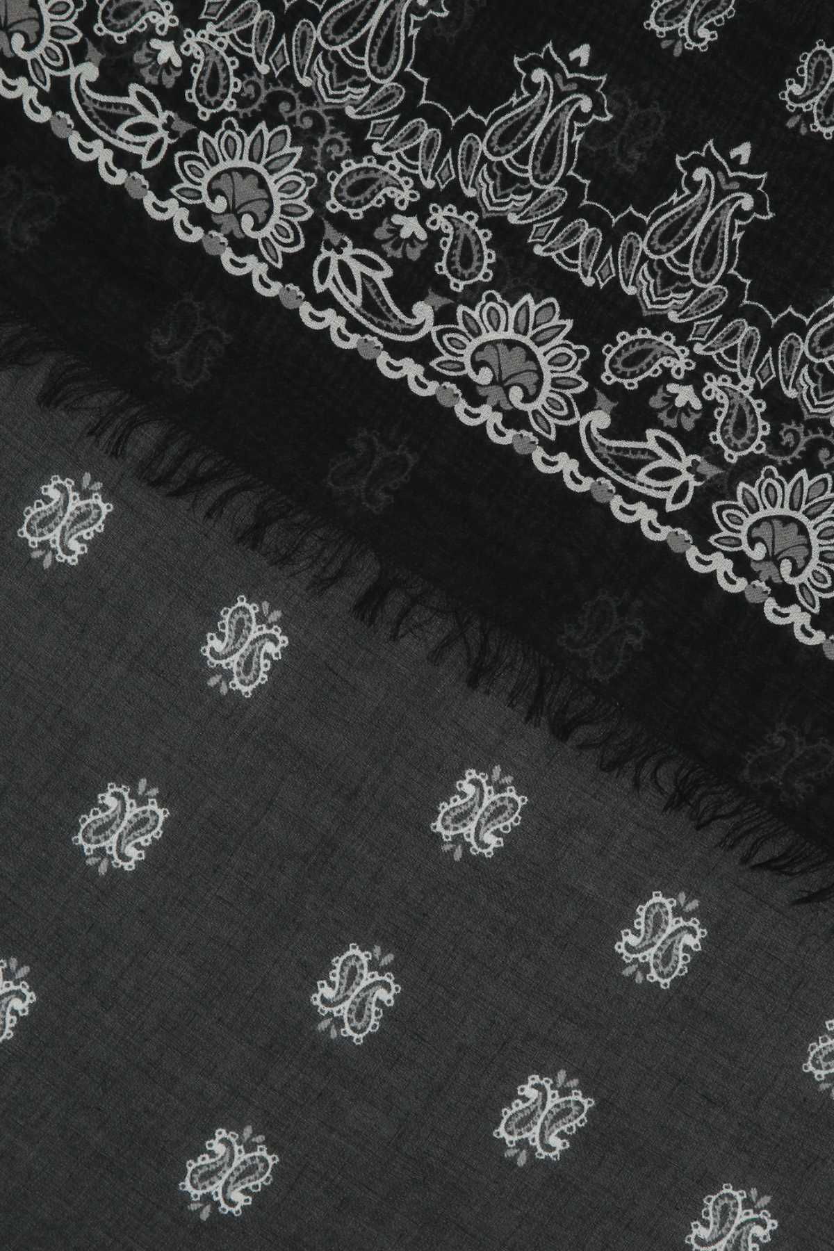 Saint Laurent Exquisite Scarf With Intricate Embroidery And Fringed Trim In 1078