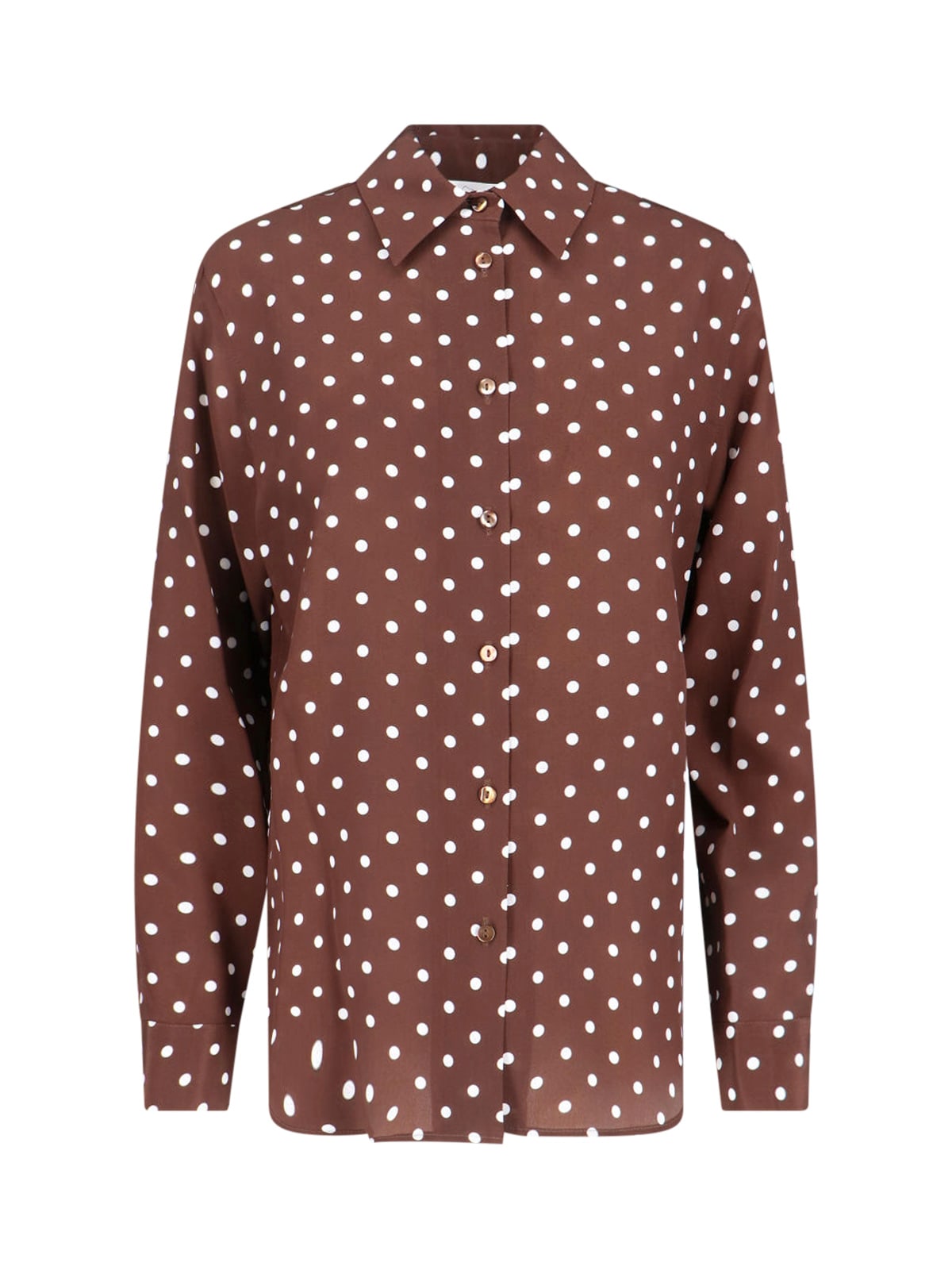 P.a.r.o.s.h Polka Dot Shirt In Brown