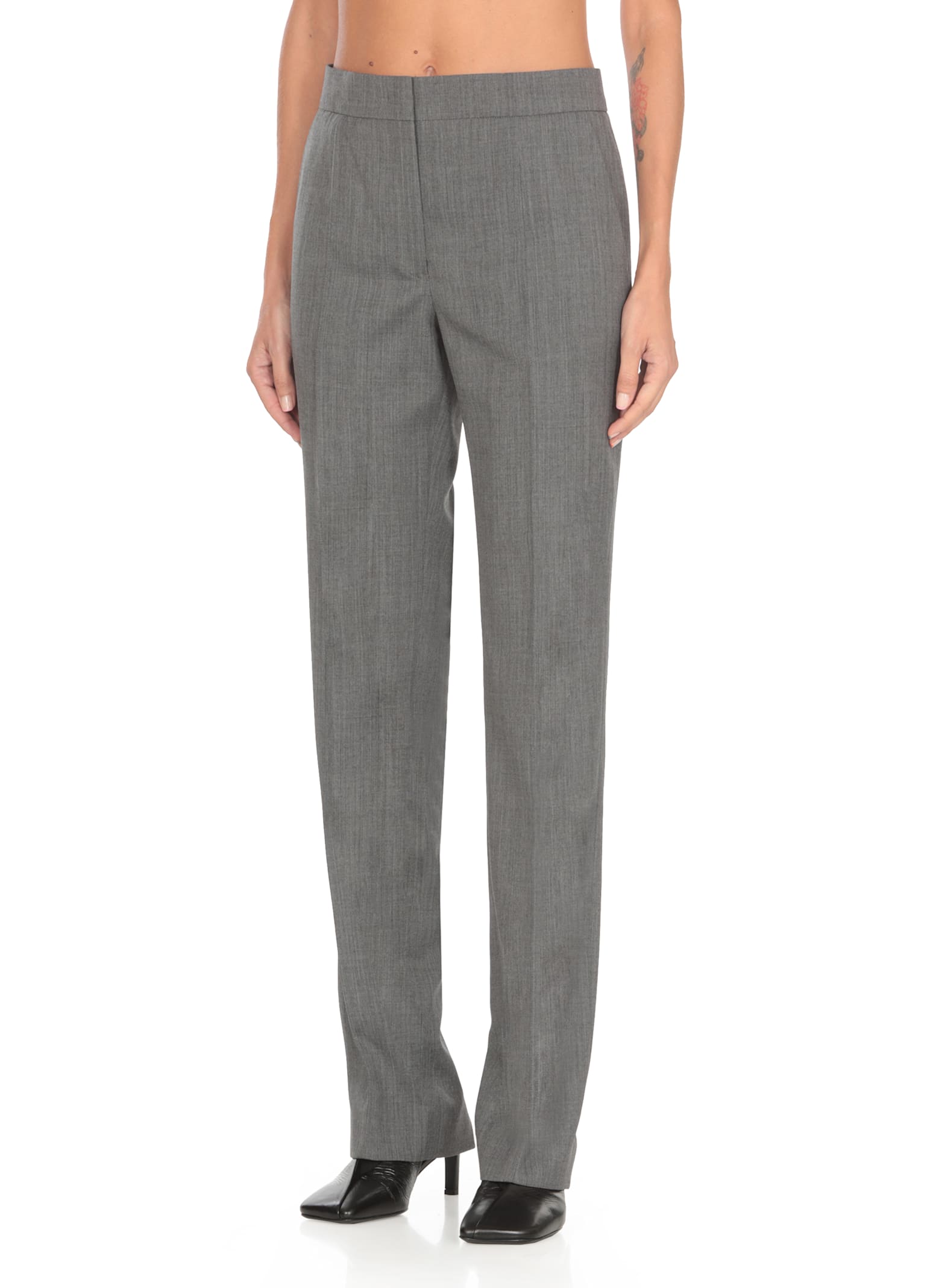 Shop Jil Sander Wool Pants In Grey