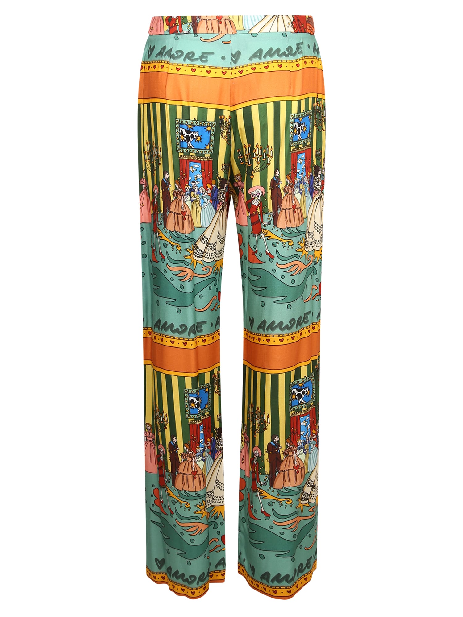 Shop Alessandro Enriquez Multicolor Printed Trousers