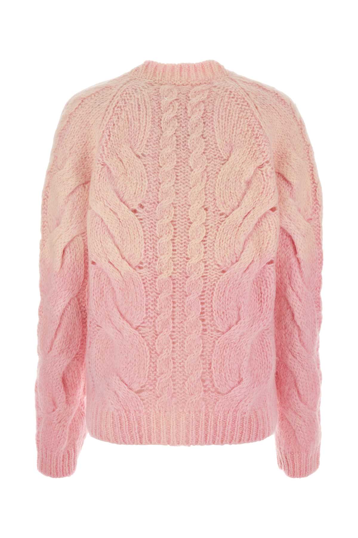 Shop Maison Margiela Pink Mohair Blend Cardigan