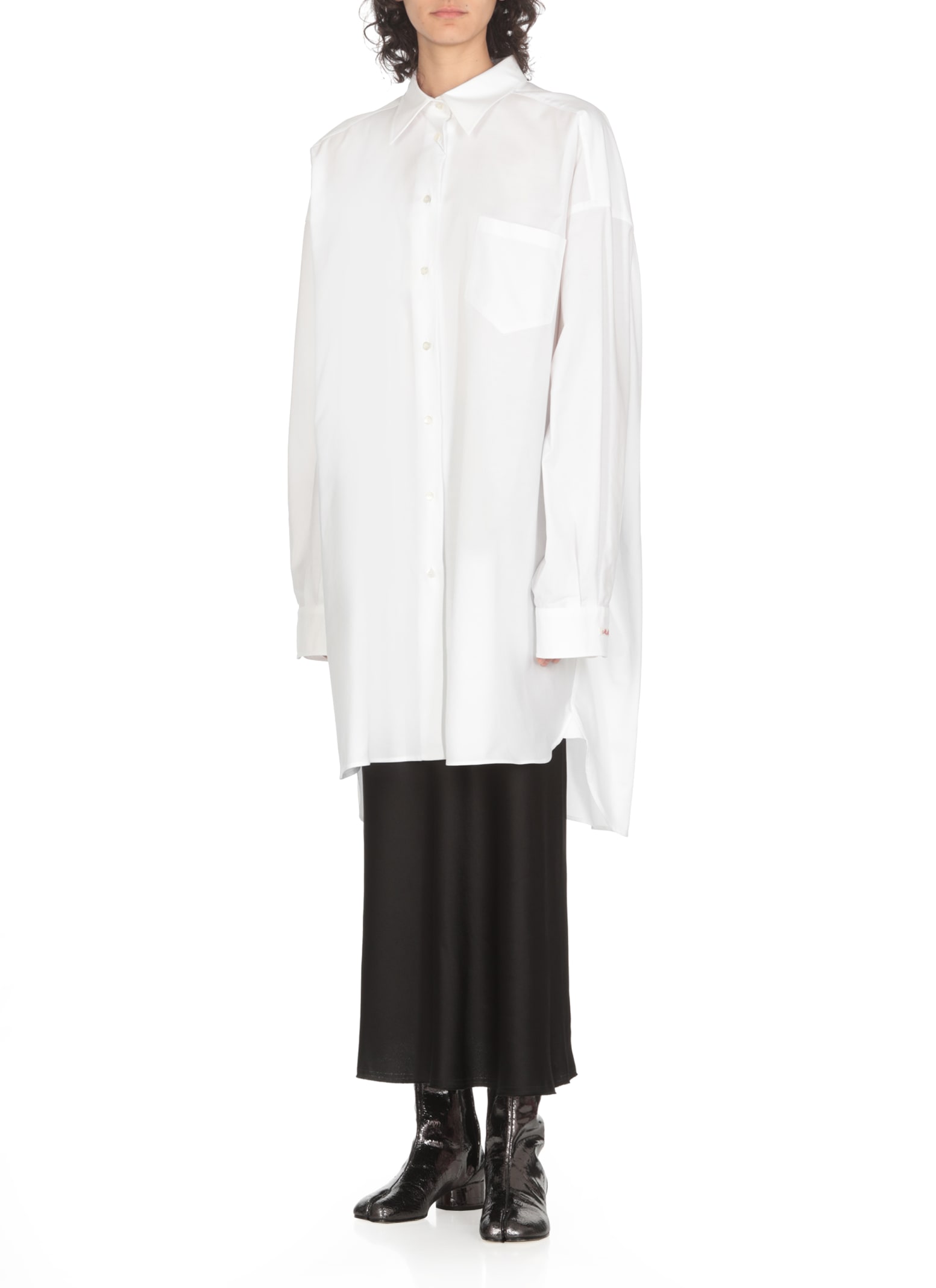 Shop Maison Margiela Cotton Shirt In White