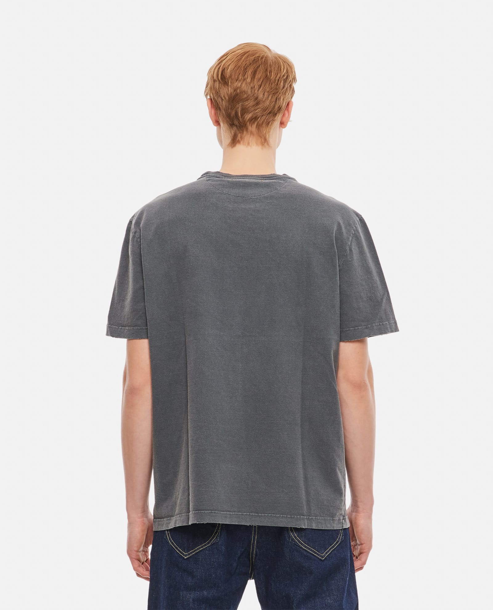 Shop Golden Goose Logo Cotton T-shirt In Grey