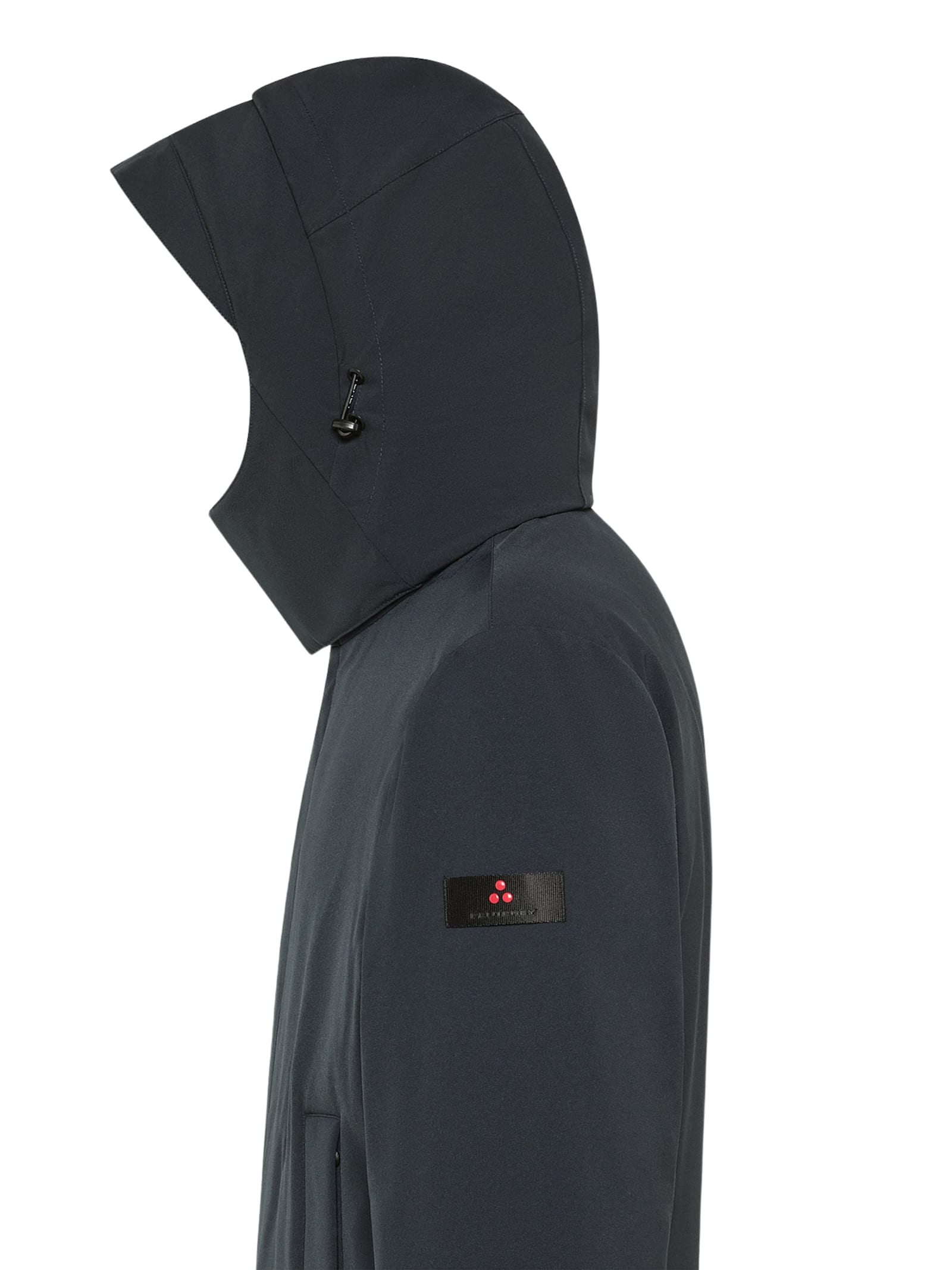Peuterey Technical Coat In Graphite Blue Recycled Fabric In Blue
