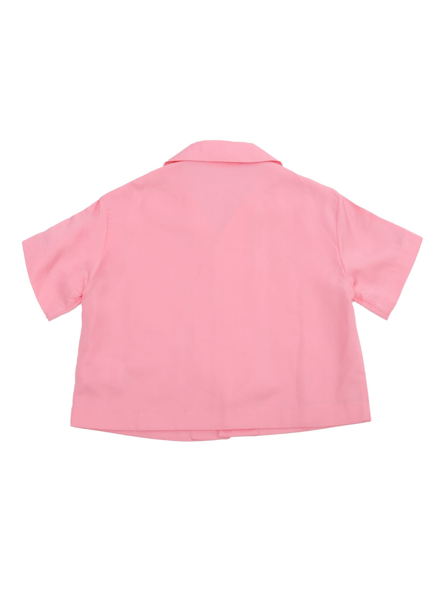 Shop Palm Angels Pink Cropped Shirt