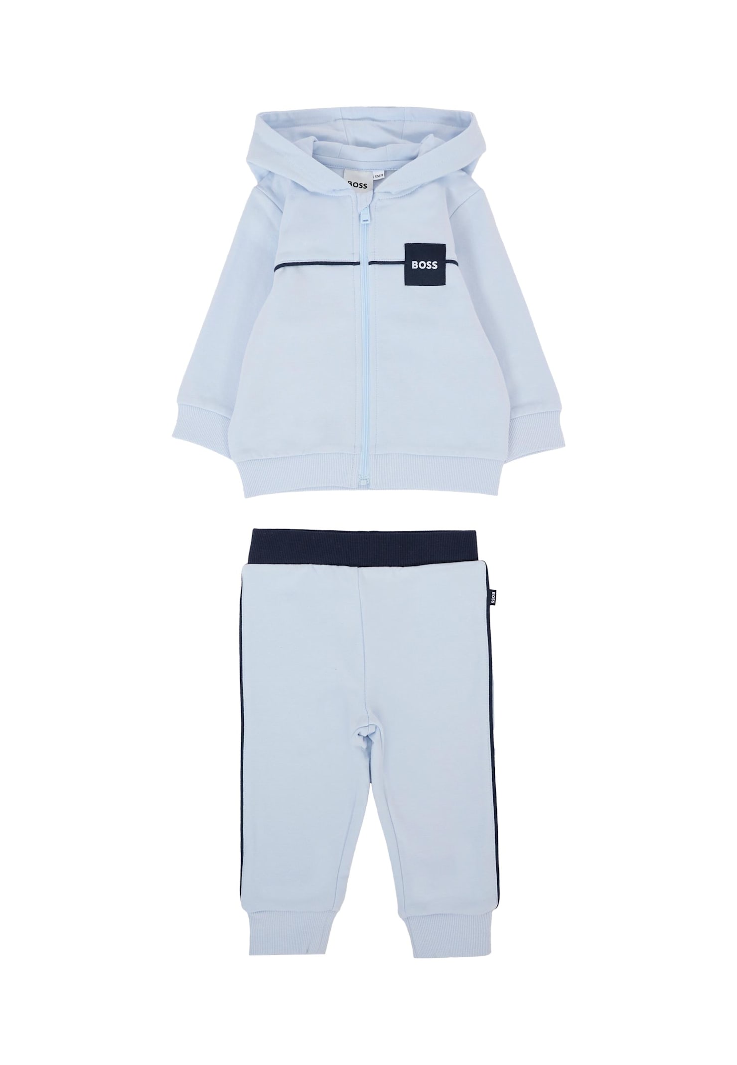 Hugo Boss Light Blue Set For Baby Boy With Logo In Blue