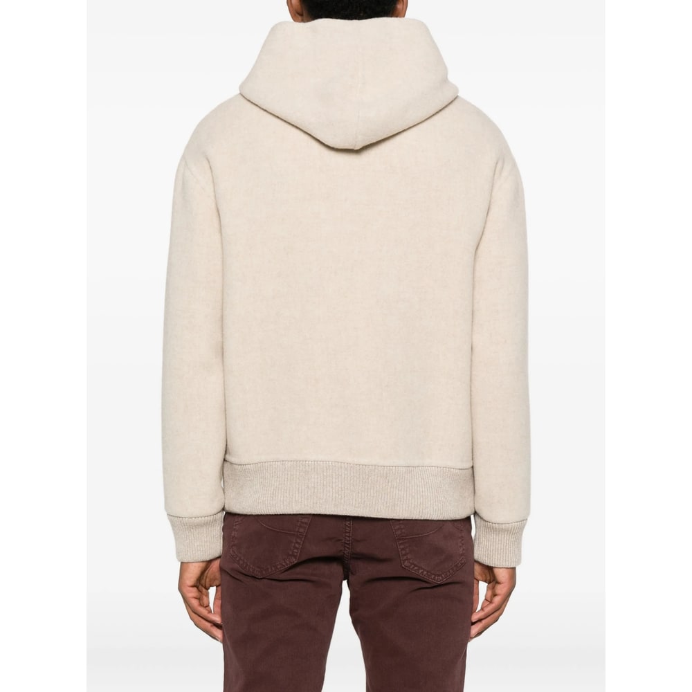 Fedeli Hooded Zip-front Jacket In Neutral