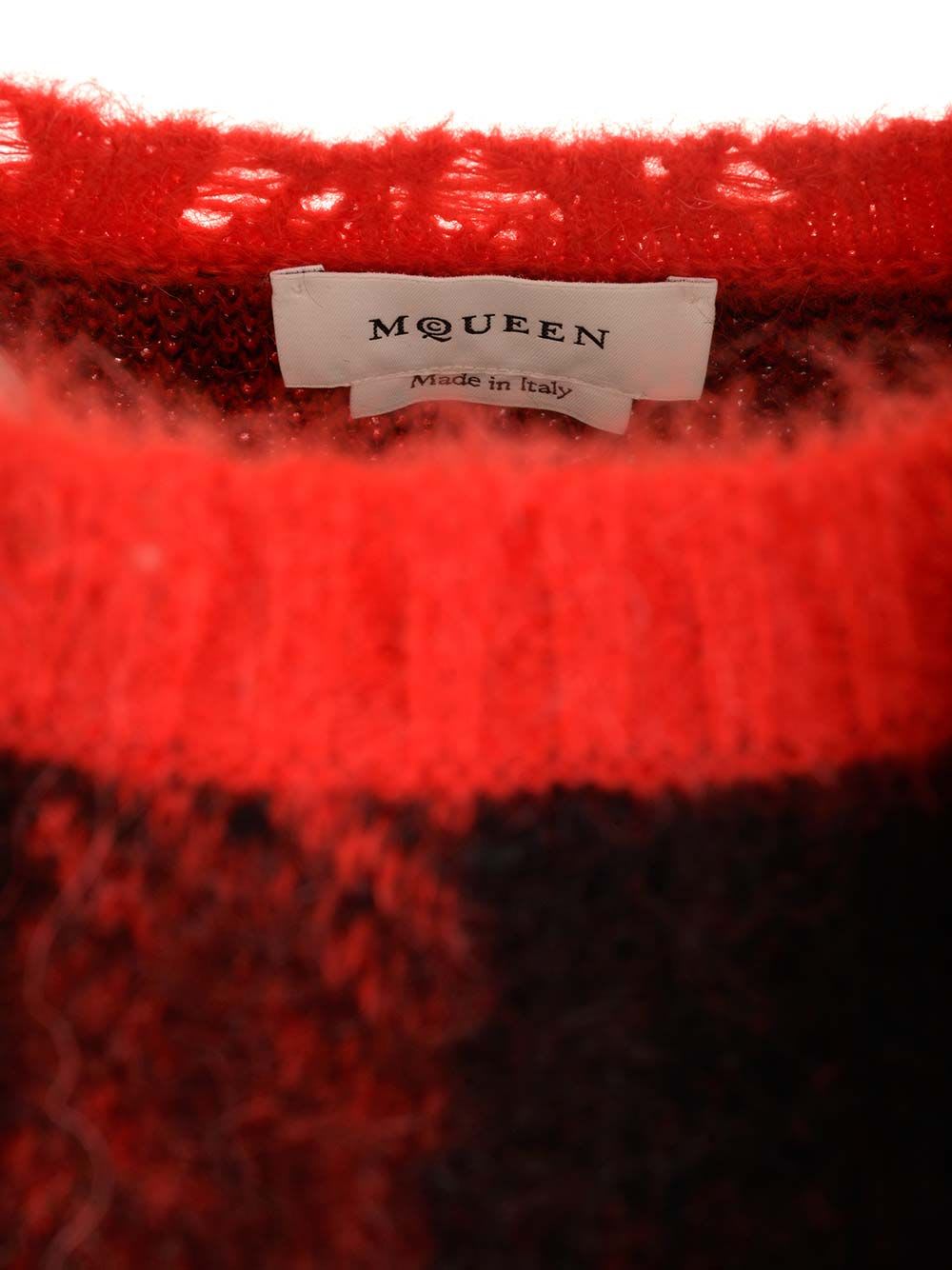 Shop Alexander Mcqueen Oversized Tartan Jumper In Red