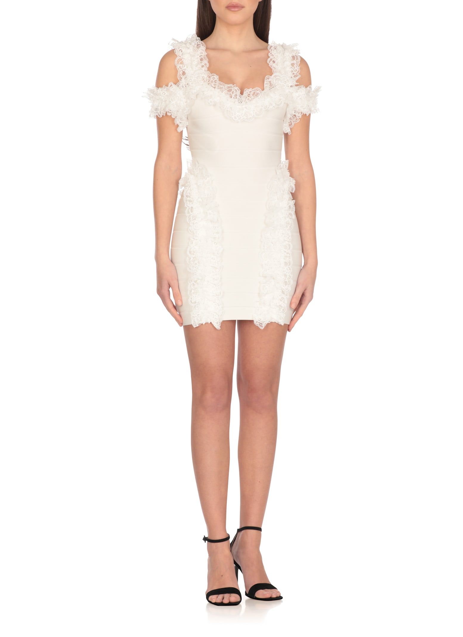 Self-portrait Knit Ruffle Mini Dress