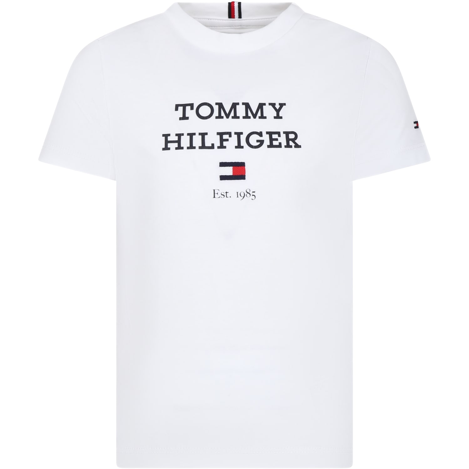 Tommy Hilfiger White T-shirt For Kids With Logo