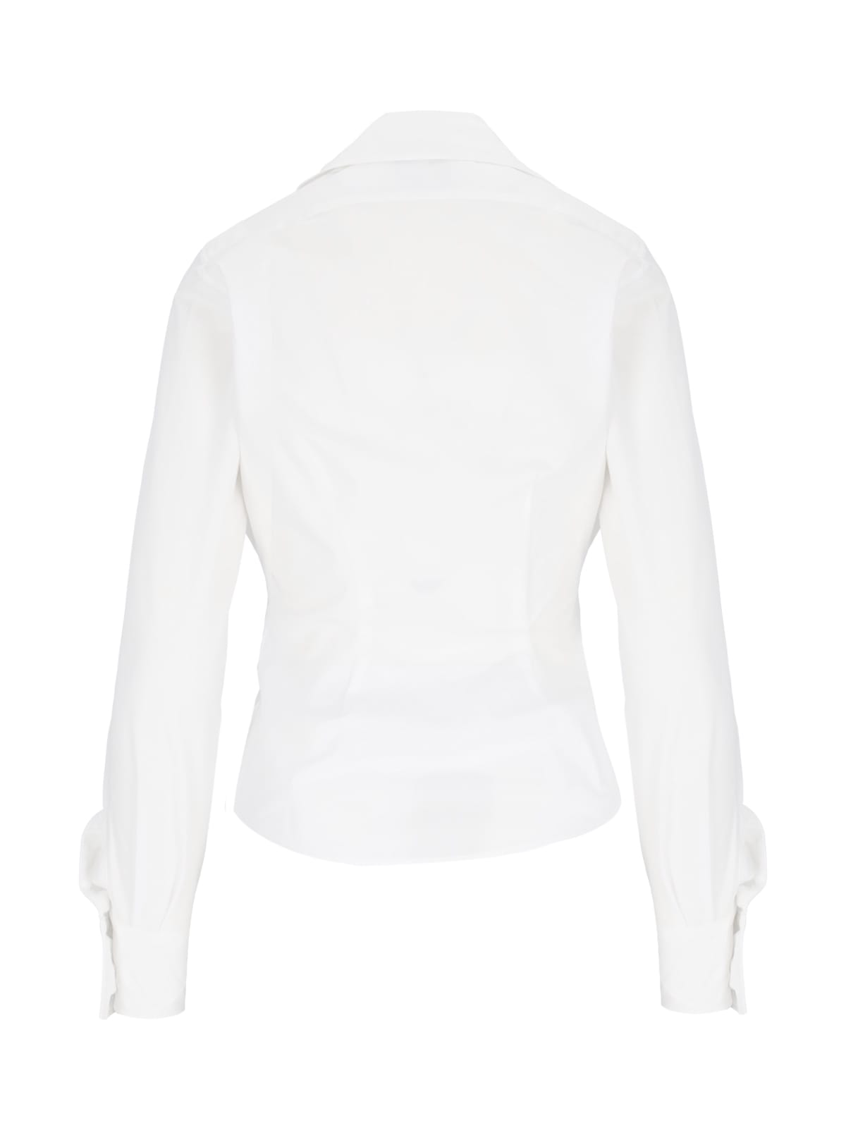 Vivienne Westwood Distorted Silhouette White Cotton Shirt With Asymmetrical Hem In White
