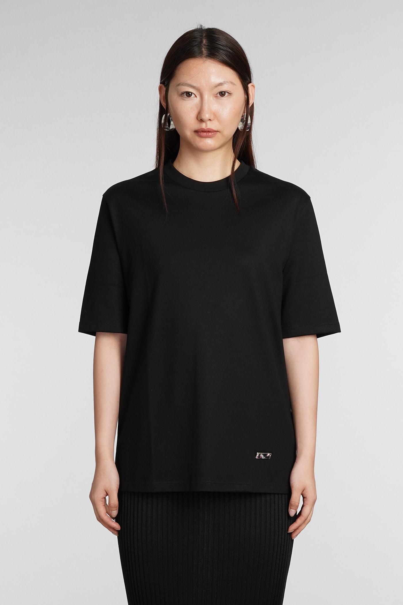 Shop Jil Sander T-shirt In Black Cotton