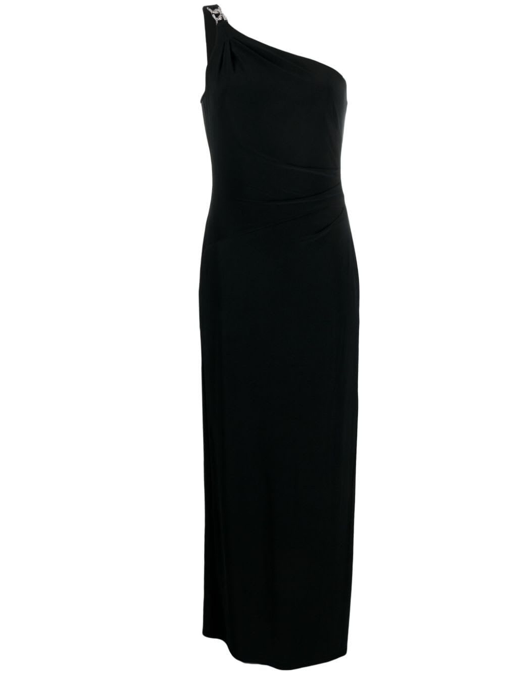 Shop Ralph Lauren Belina One Shoulder Evening Dress In Black