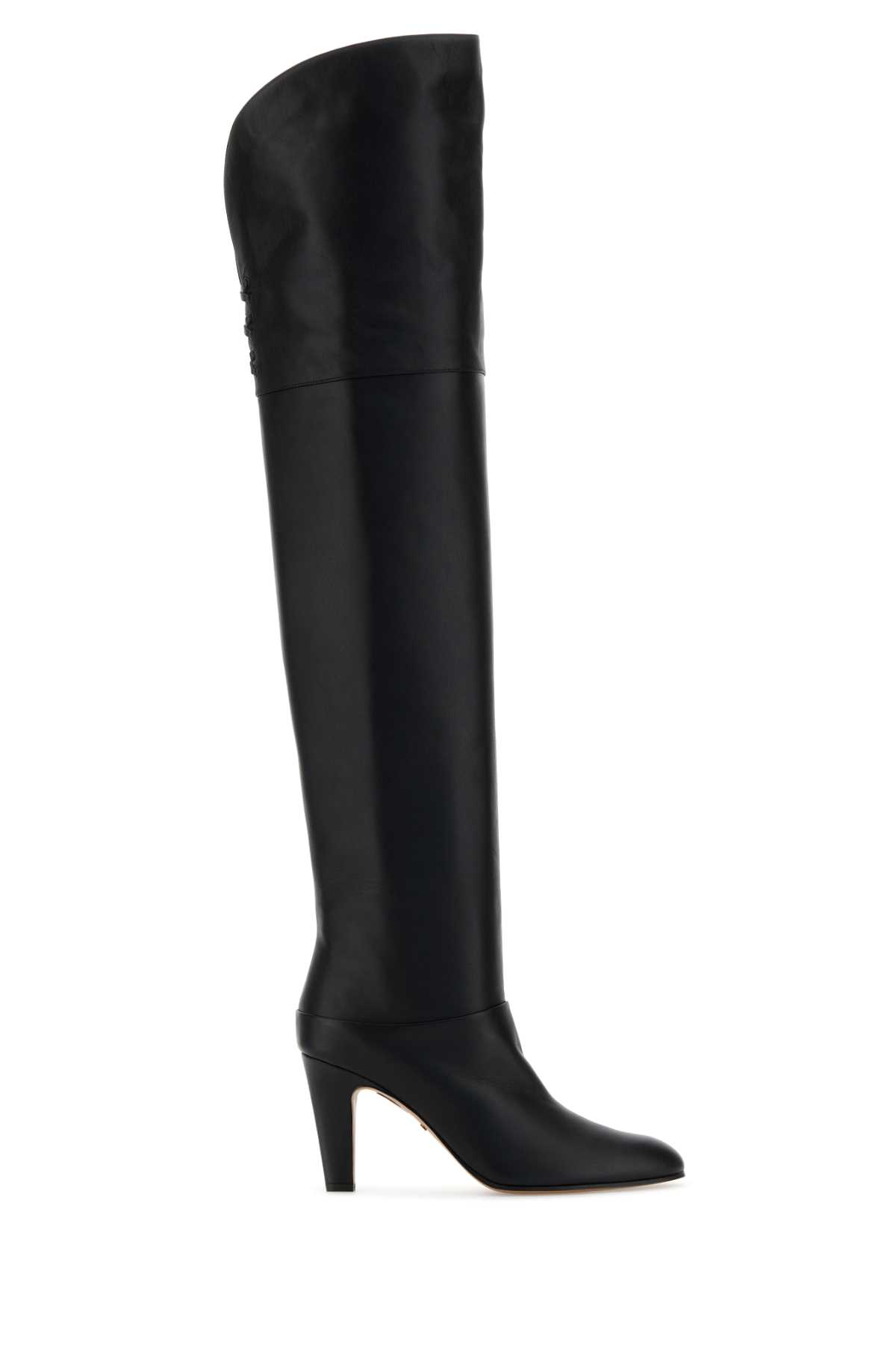Chloé Knee-high Boots With Pointed Toe And Cone Heel In Black