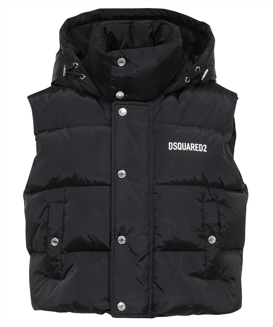 Shop Dsquared2 Hooded Nylon Vest In Black